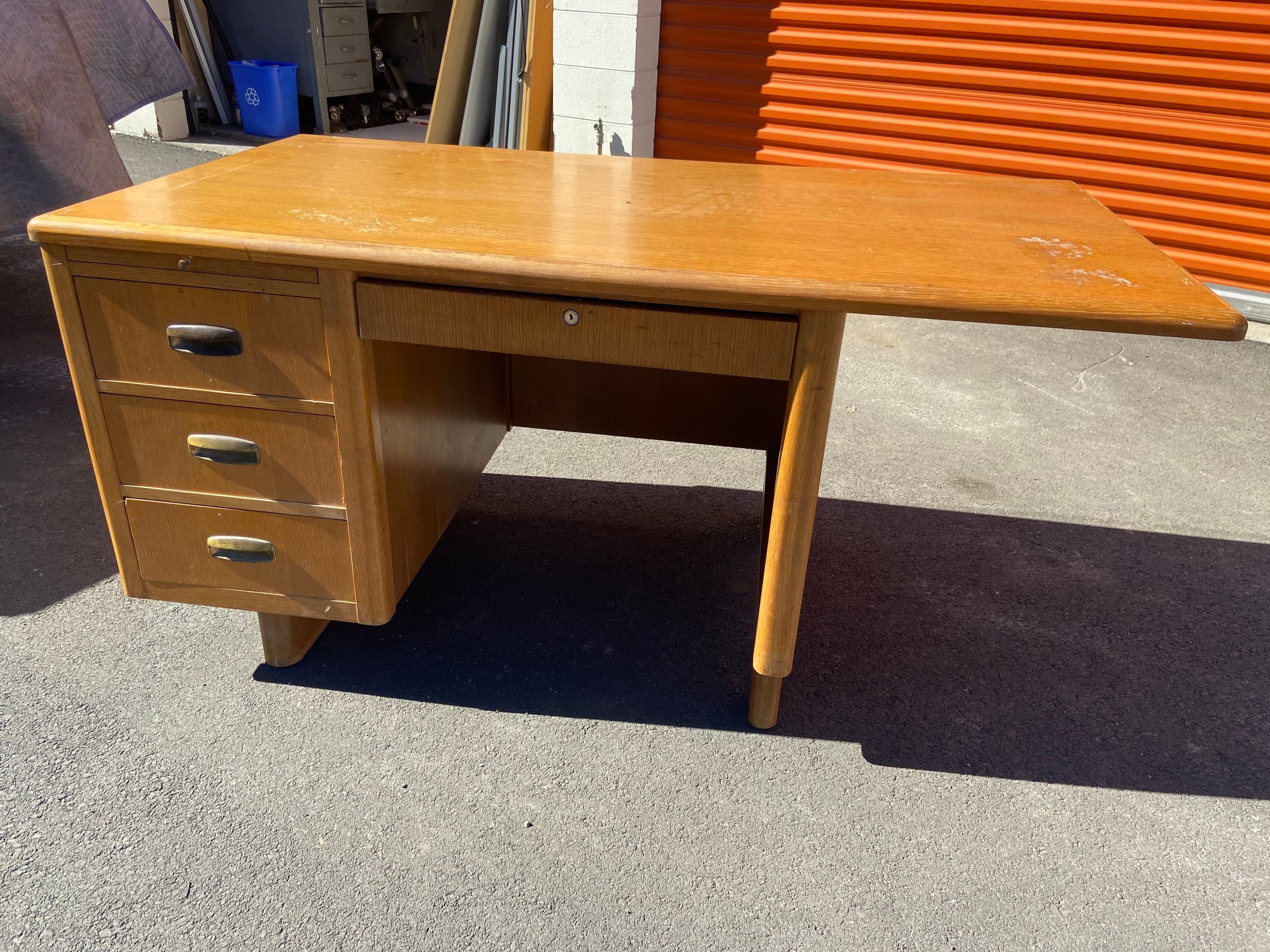 Jasper vintage mid century modern wooden desk - Thumbnail 6