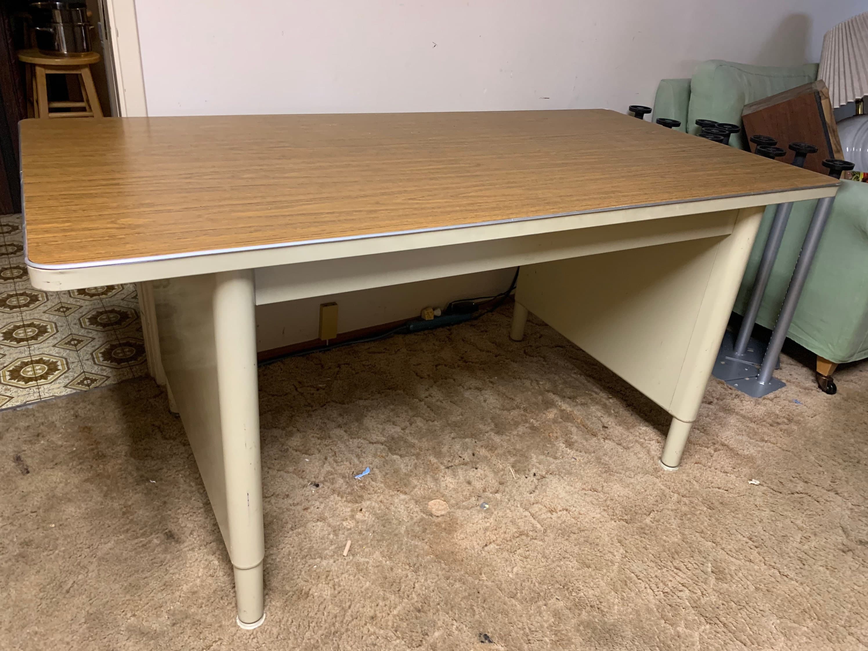McDowell and Craig vintage metal tanker desk table - Thumbnail 4