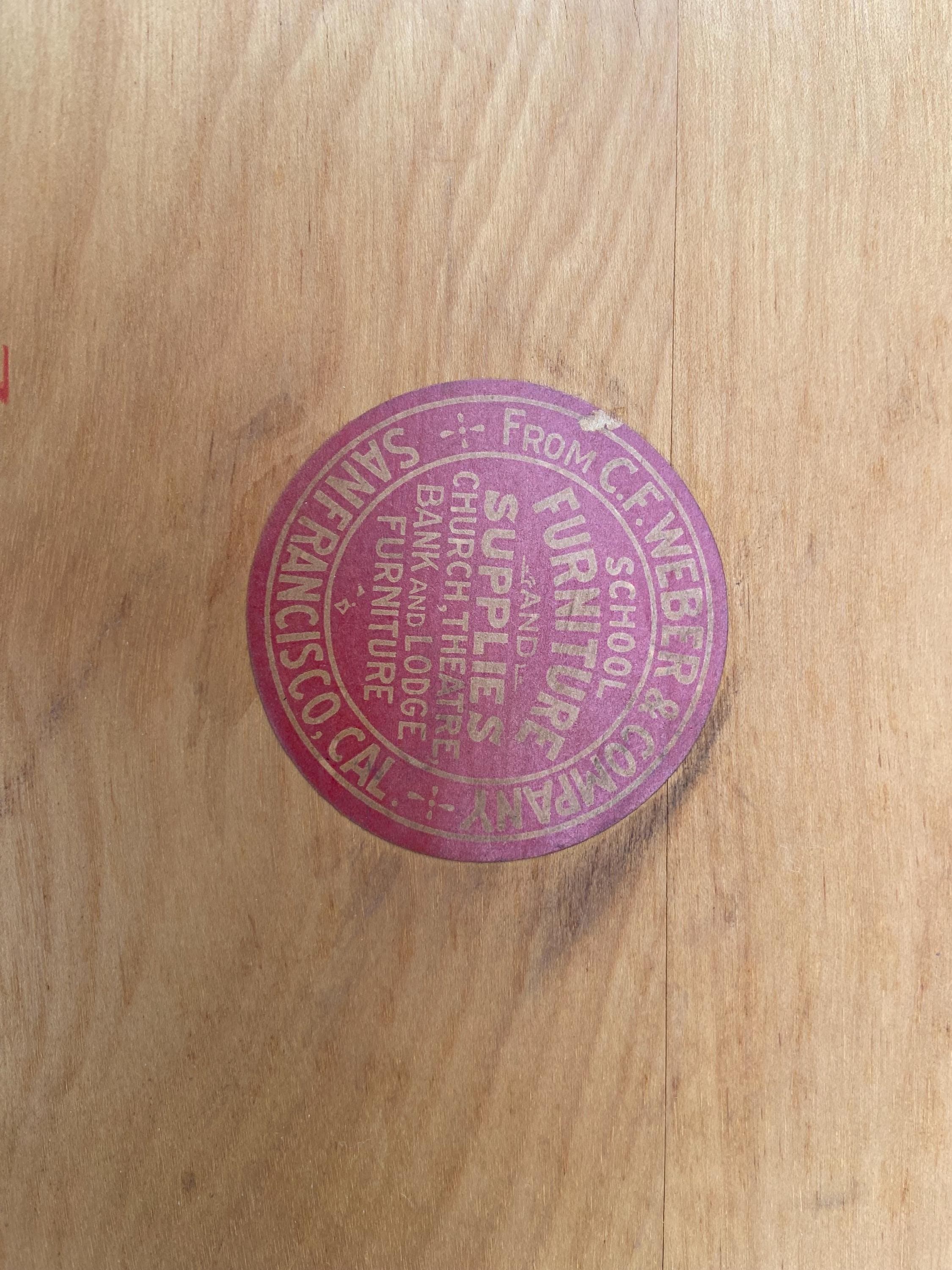 antique library blonde oak teachers arts and crafts school desk table - Thumbnail 8