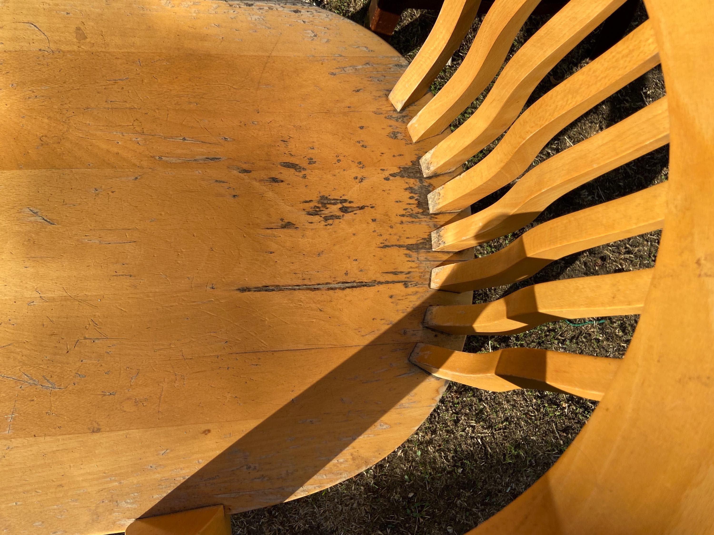 antique Bankers desk chairs style Mcm court desk chairs need restoration set of 6 good bones - Thumbnail 3