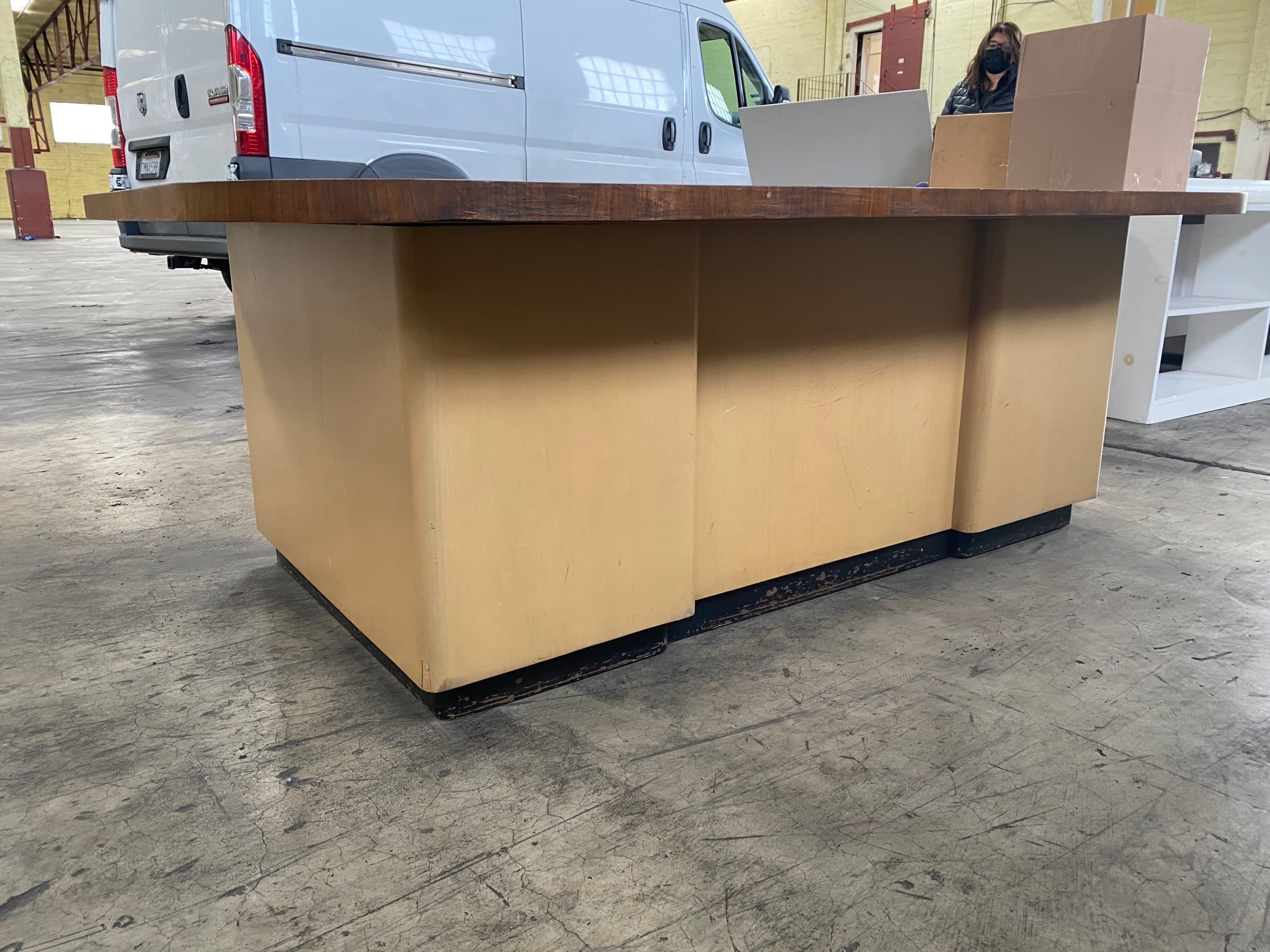 Stow & Davis vintage mid century modern tanker antique desk - Thumbnail 7