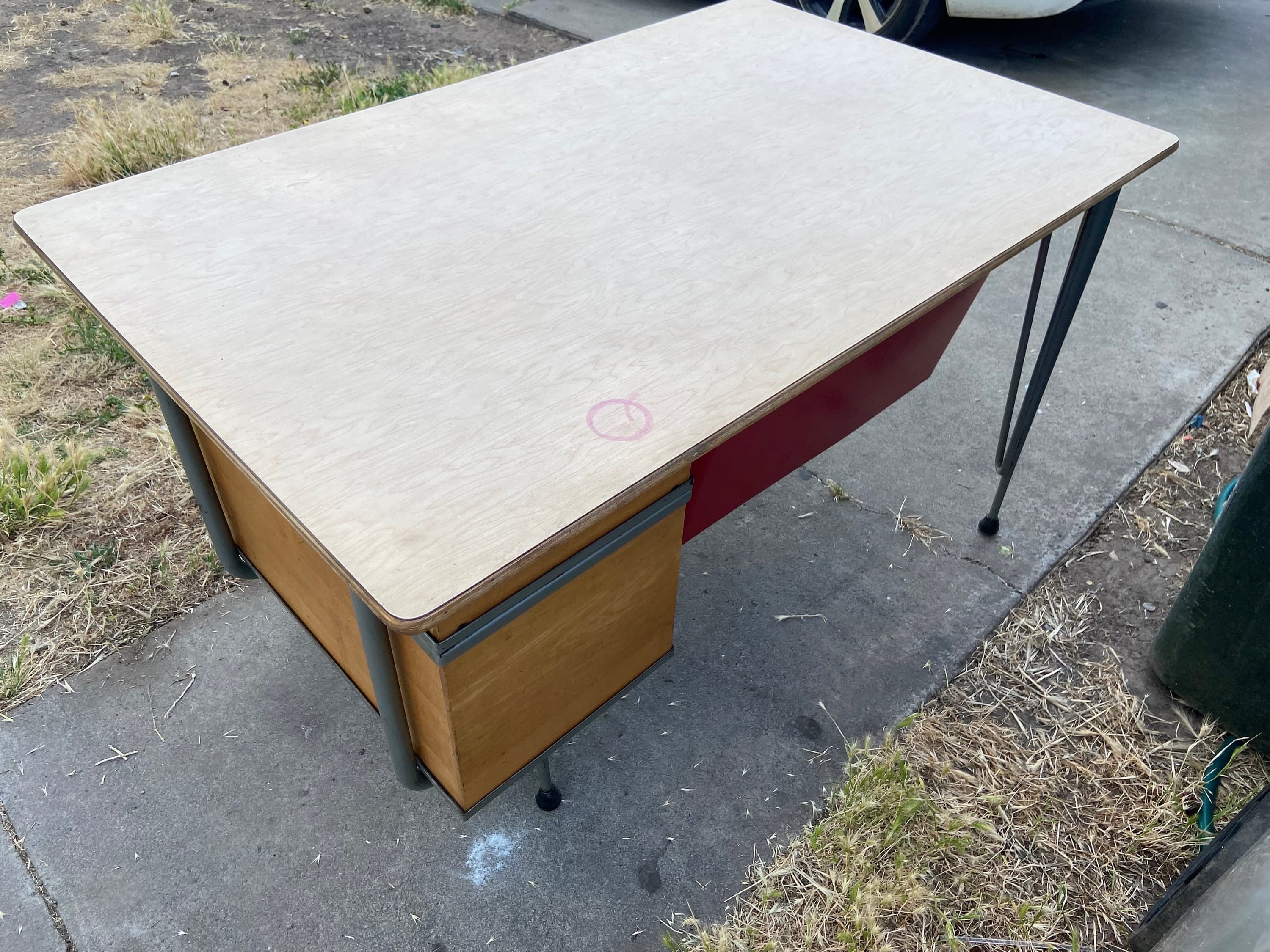 Raymond Loewy for Brunswick vintage mid century modern desk - Thumbnail 9