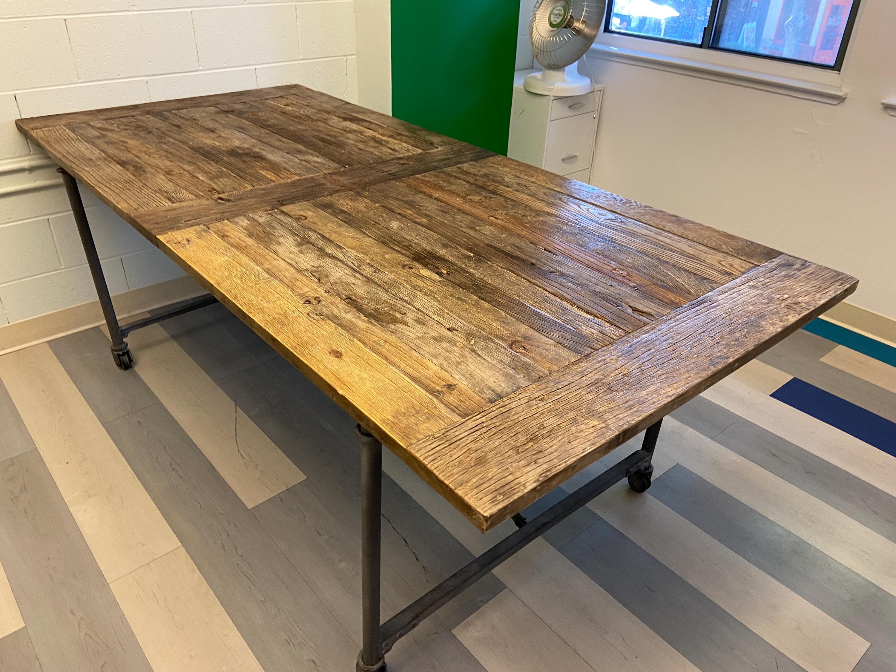 Restoration Hardware reclaimed wood dining kitchen conference room table - Thumbnail 4