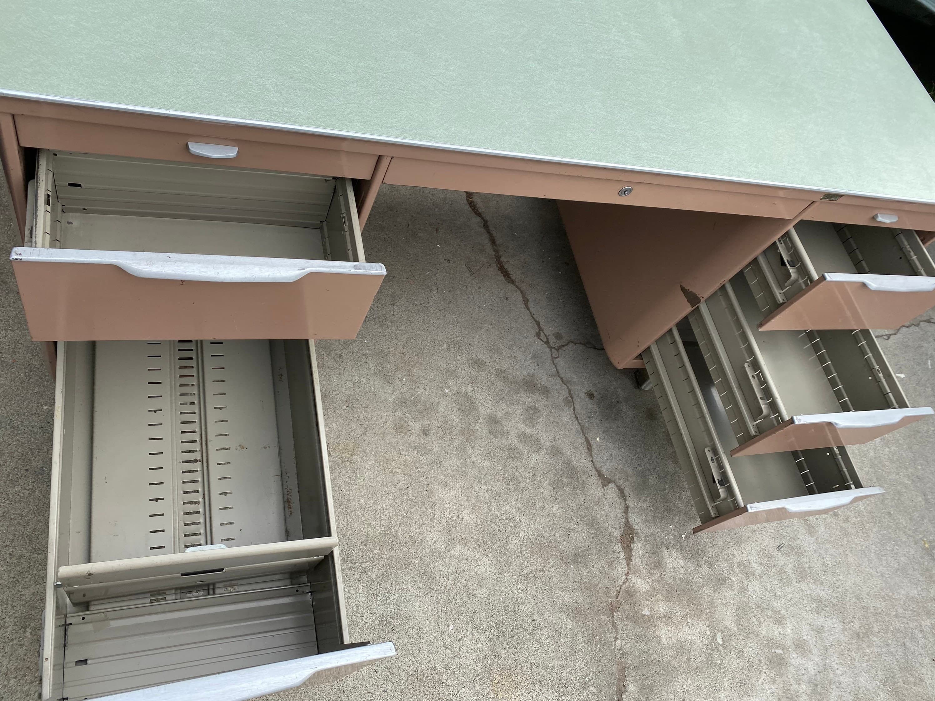 The general fireproofing vintage mid century modern tanker desk - Thumbnail 7