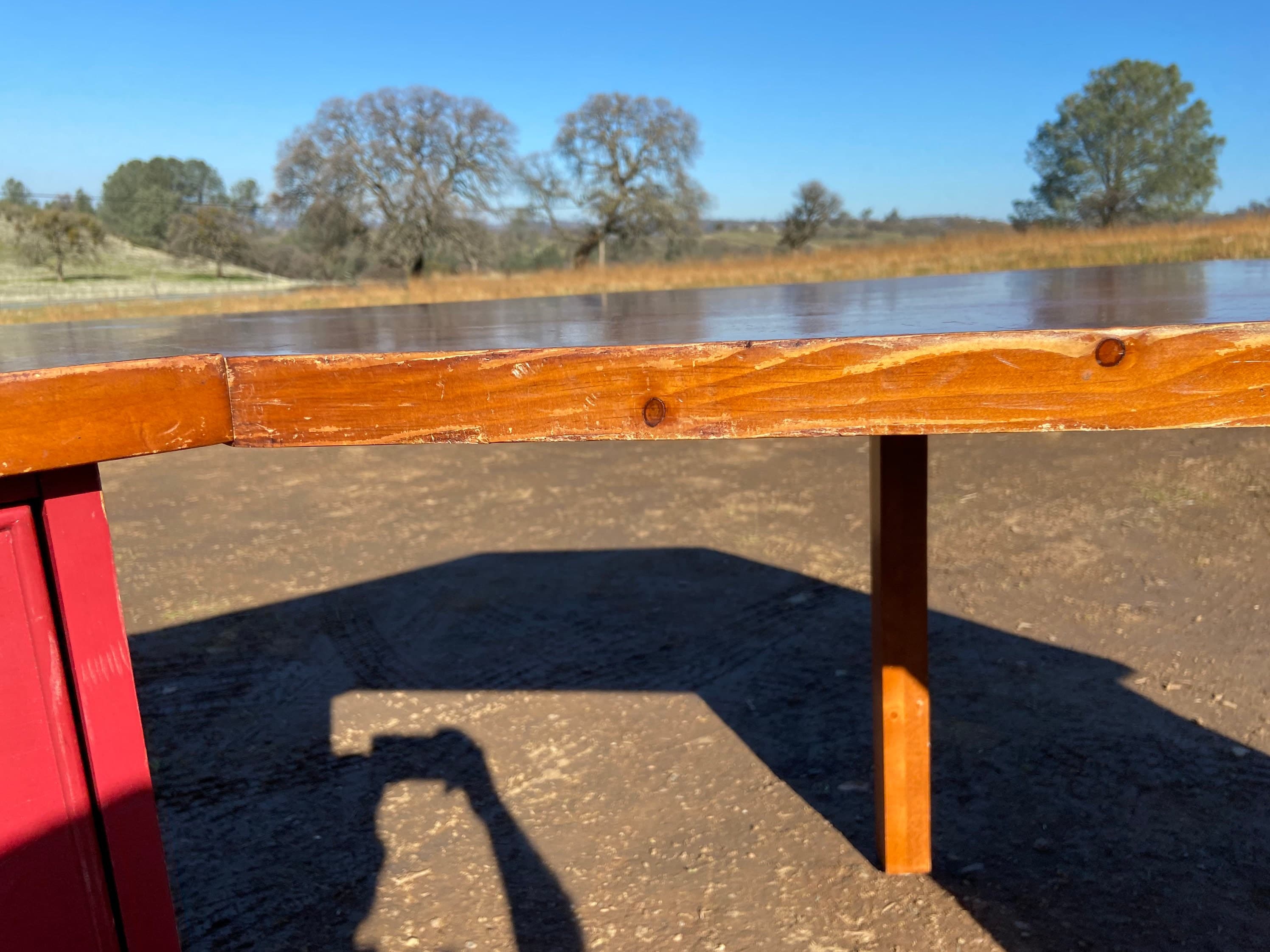 Pottery barn farmhouse rustic distressed wood desk set - Thumbnail 5