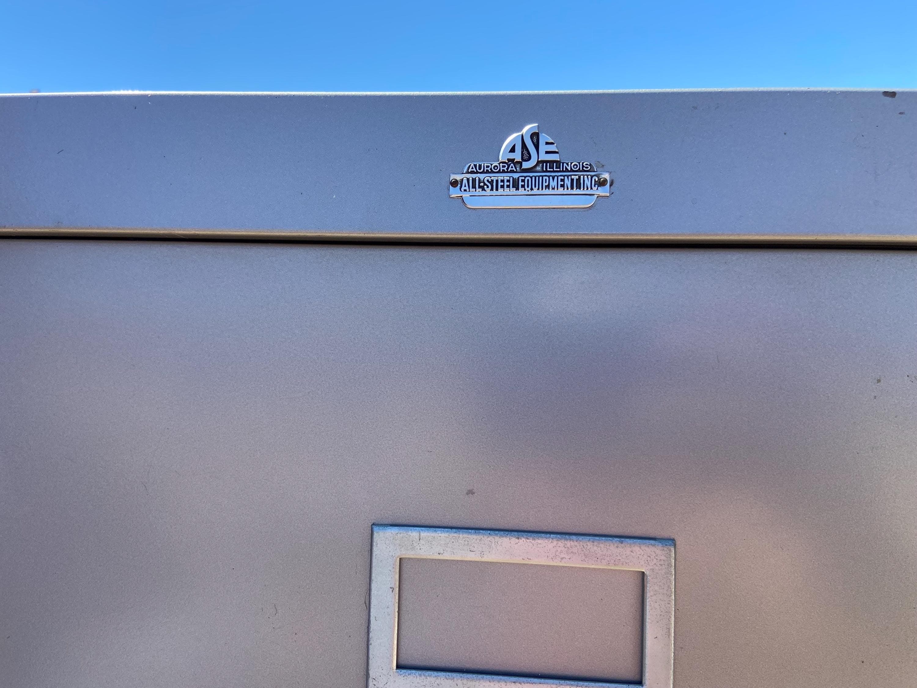 vintage mid century modern allsteel 5 drawer filling cabinet. - Thumbnail 3