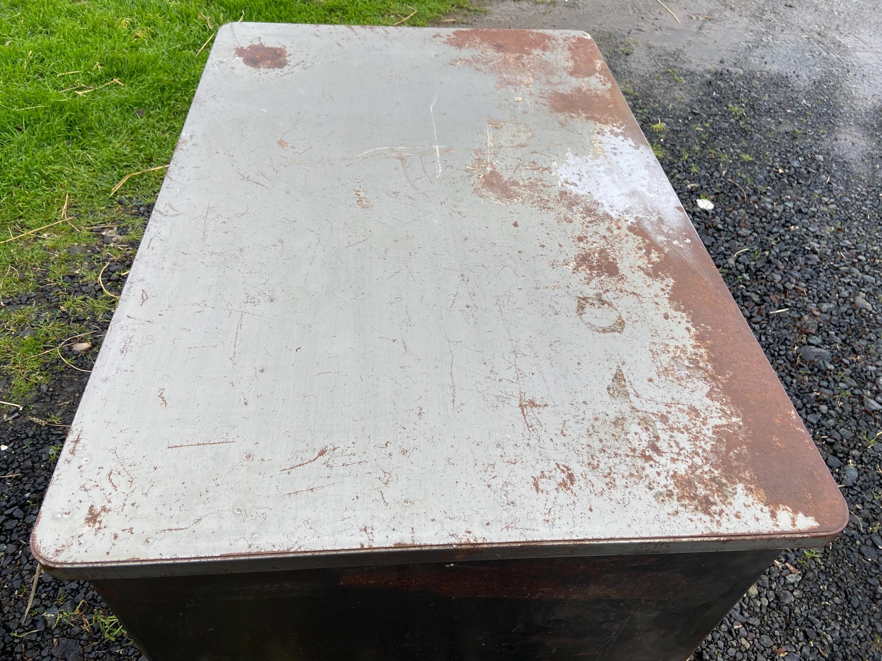 McDowell And Craig Vintage INDUSTRIAL Tanker Desk With Patina Or Restore It - Thumbnail 3