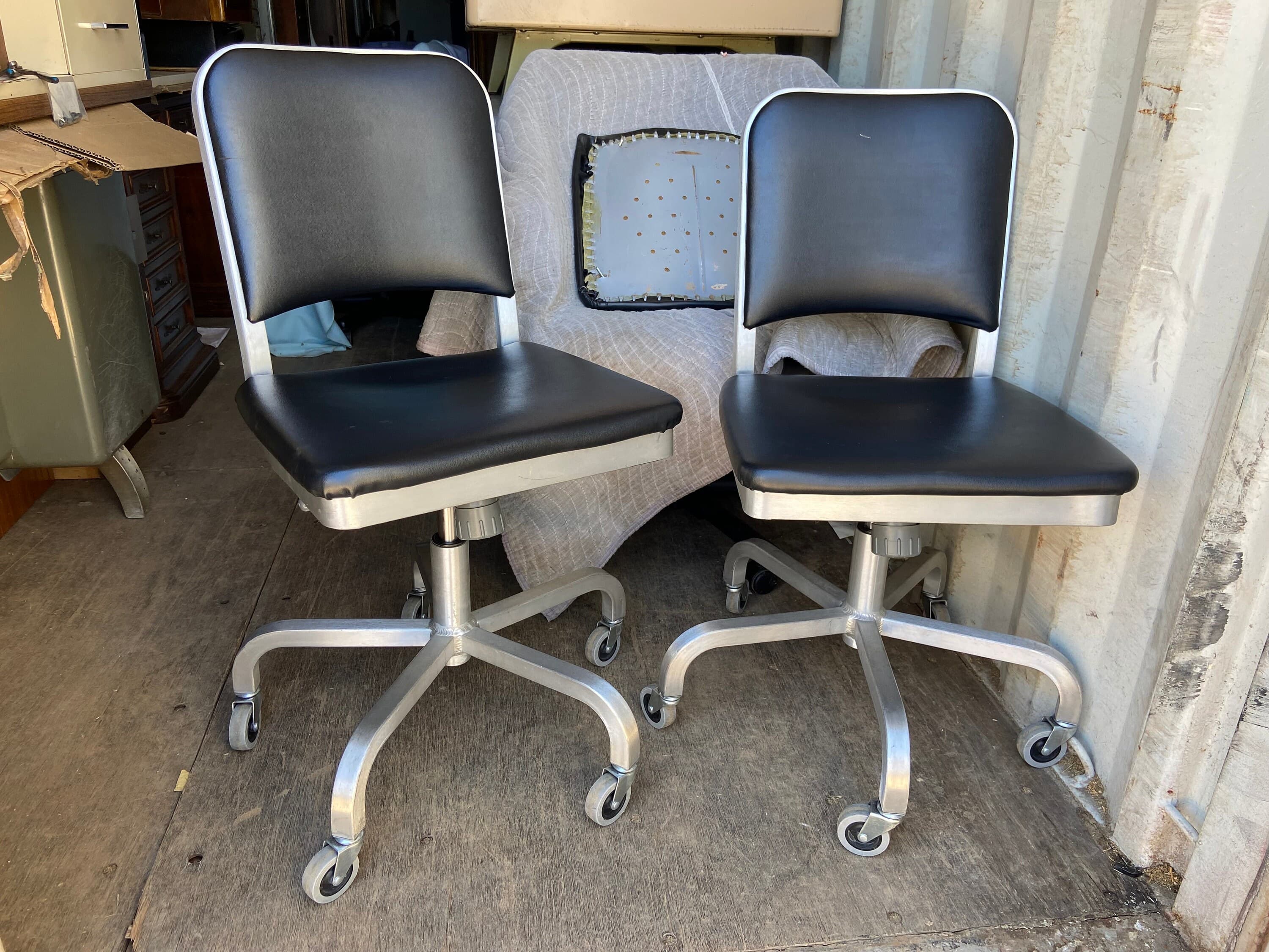 Emeco Navi swivel aluminum desk chairs set of two - Thumbnail 8