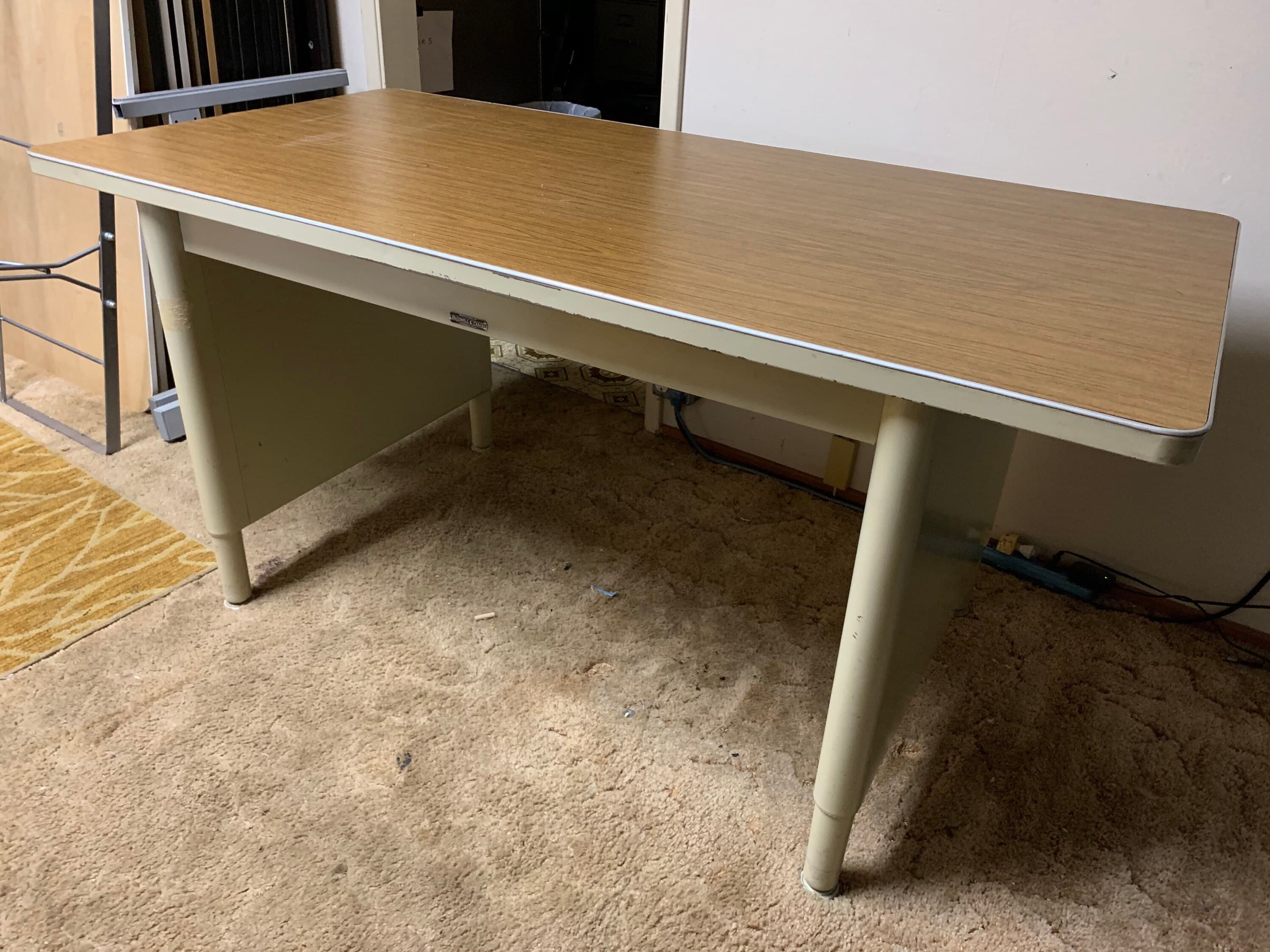 McDowell and Craig vintage metal tanker desk table - Thumbnail 10