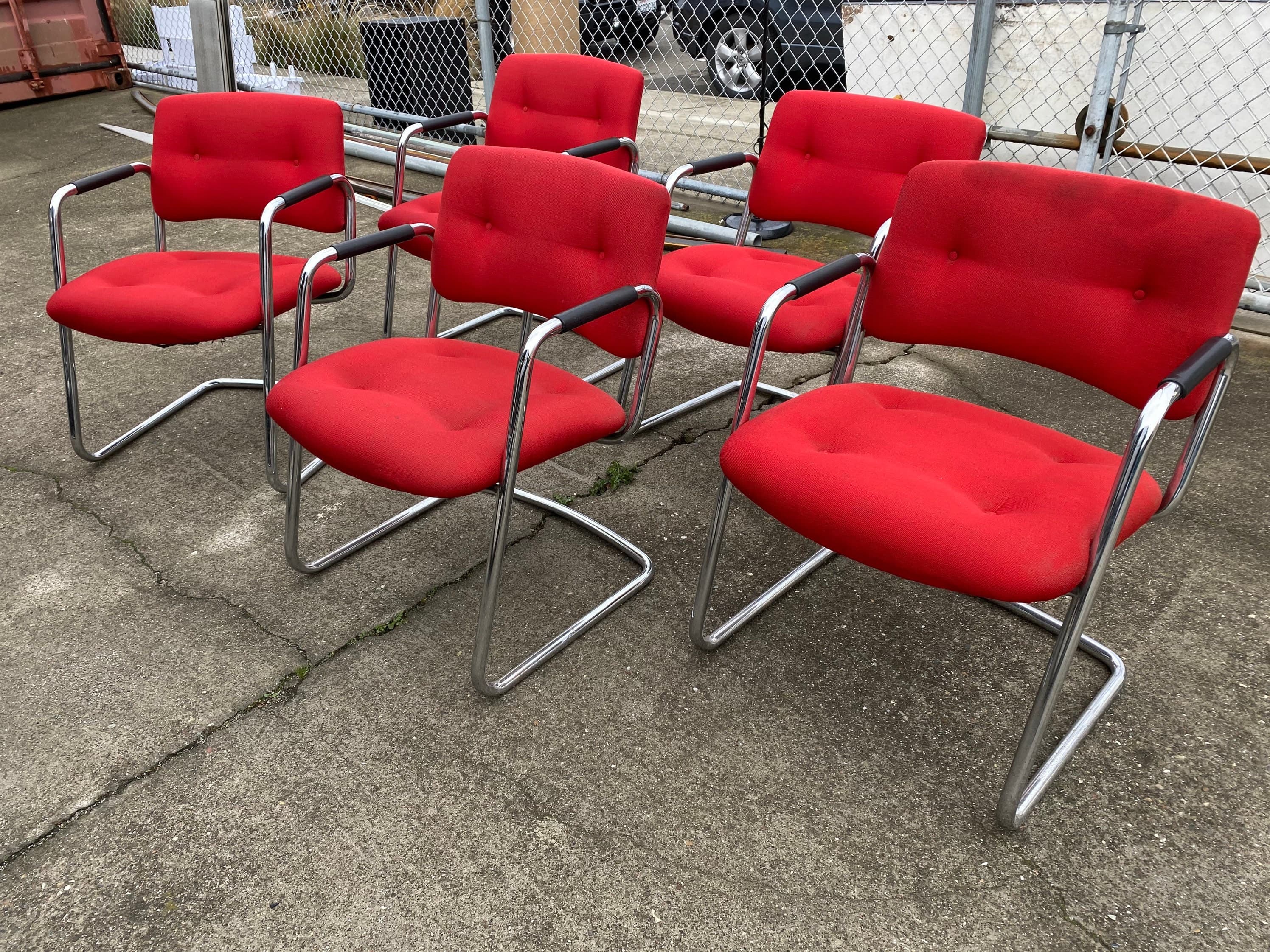 Steelcase tubular chrome side chairs - Image 1