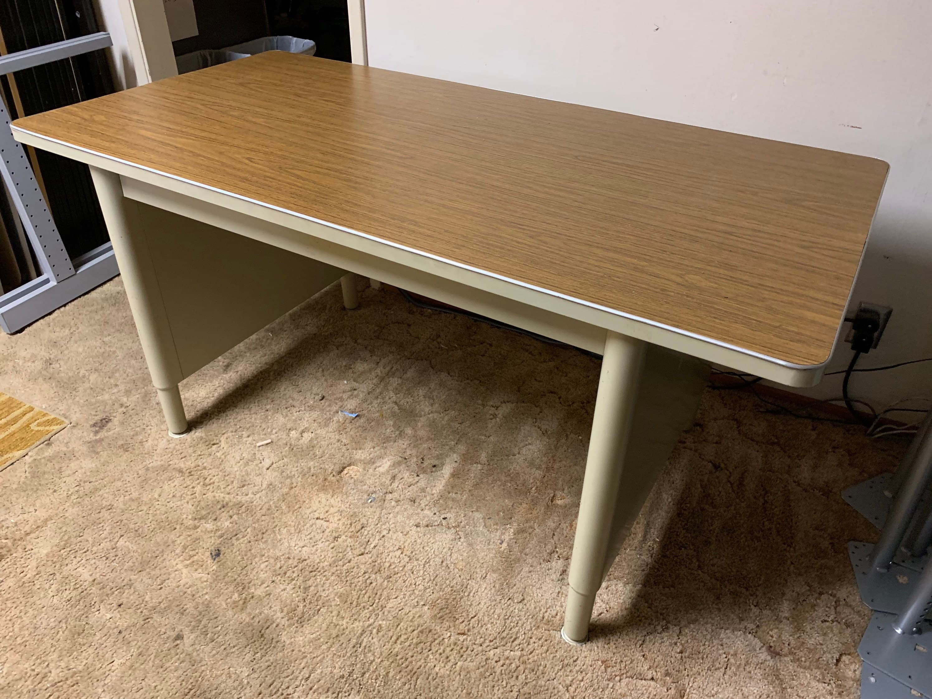 McDowell and Craig vintage metal tanker desk table - Thumbnail 7