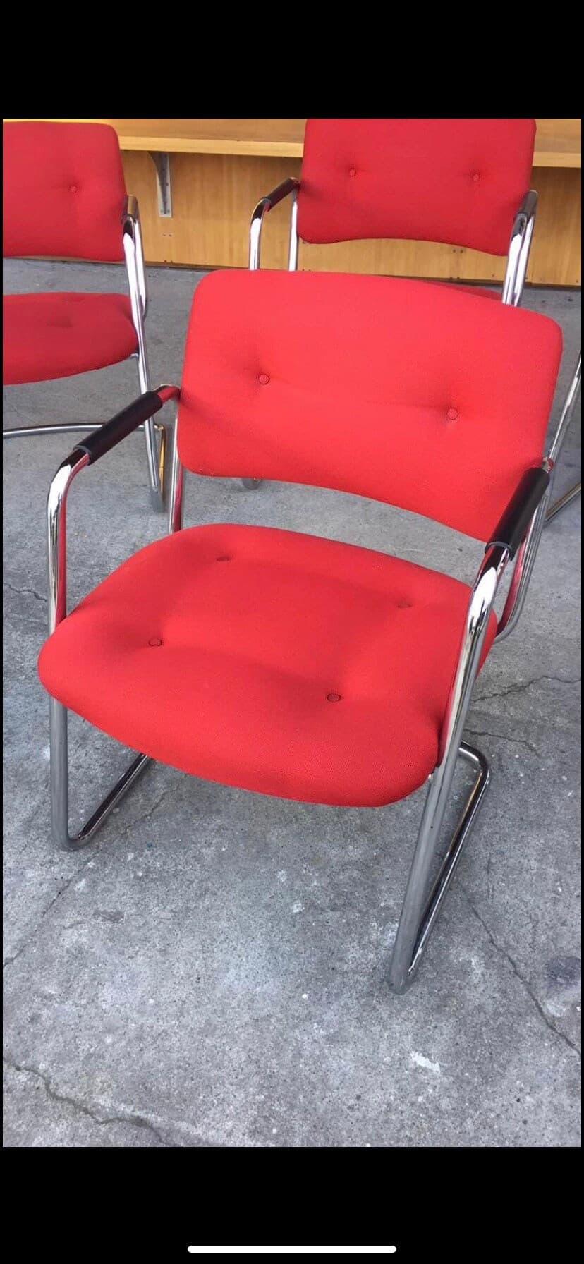 Steelcase vintage Cantilever armchairs set of 5 - Thumbnail 2