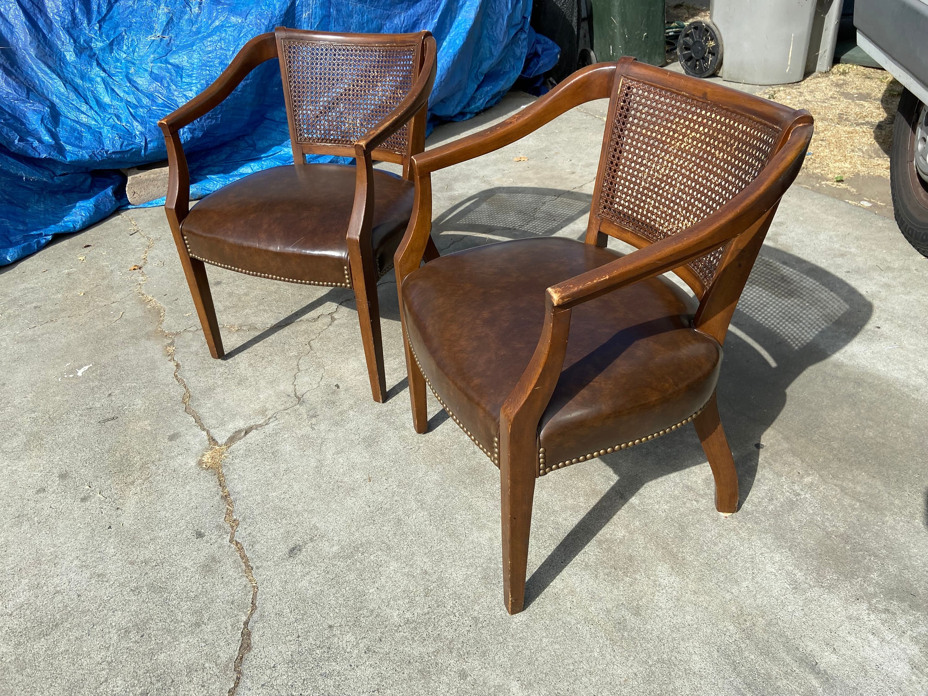 Shafer brothers vintage cane back side chairs - Thumbnail 10