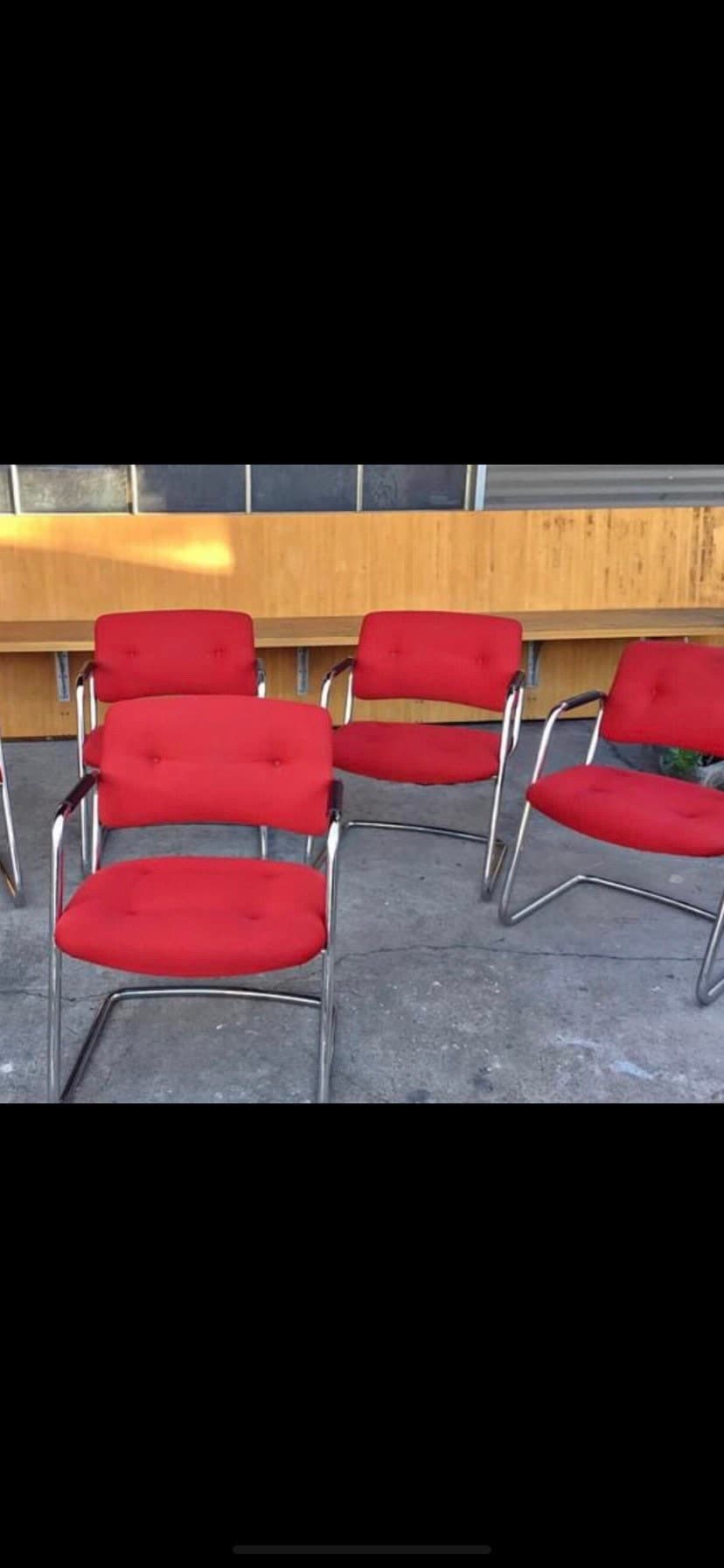 Steelcase vintage Cantilever armchairs set of 5 - Thumbnail 4