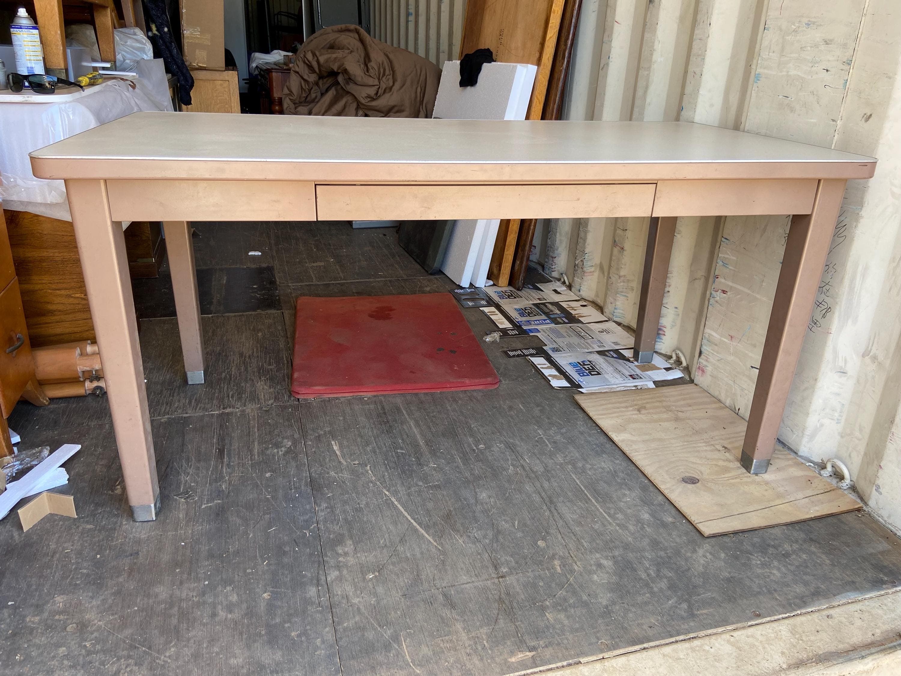 vintage mid century modern steel tanker desk table - Thumbnail 10