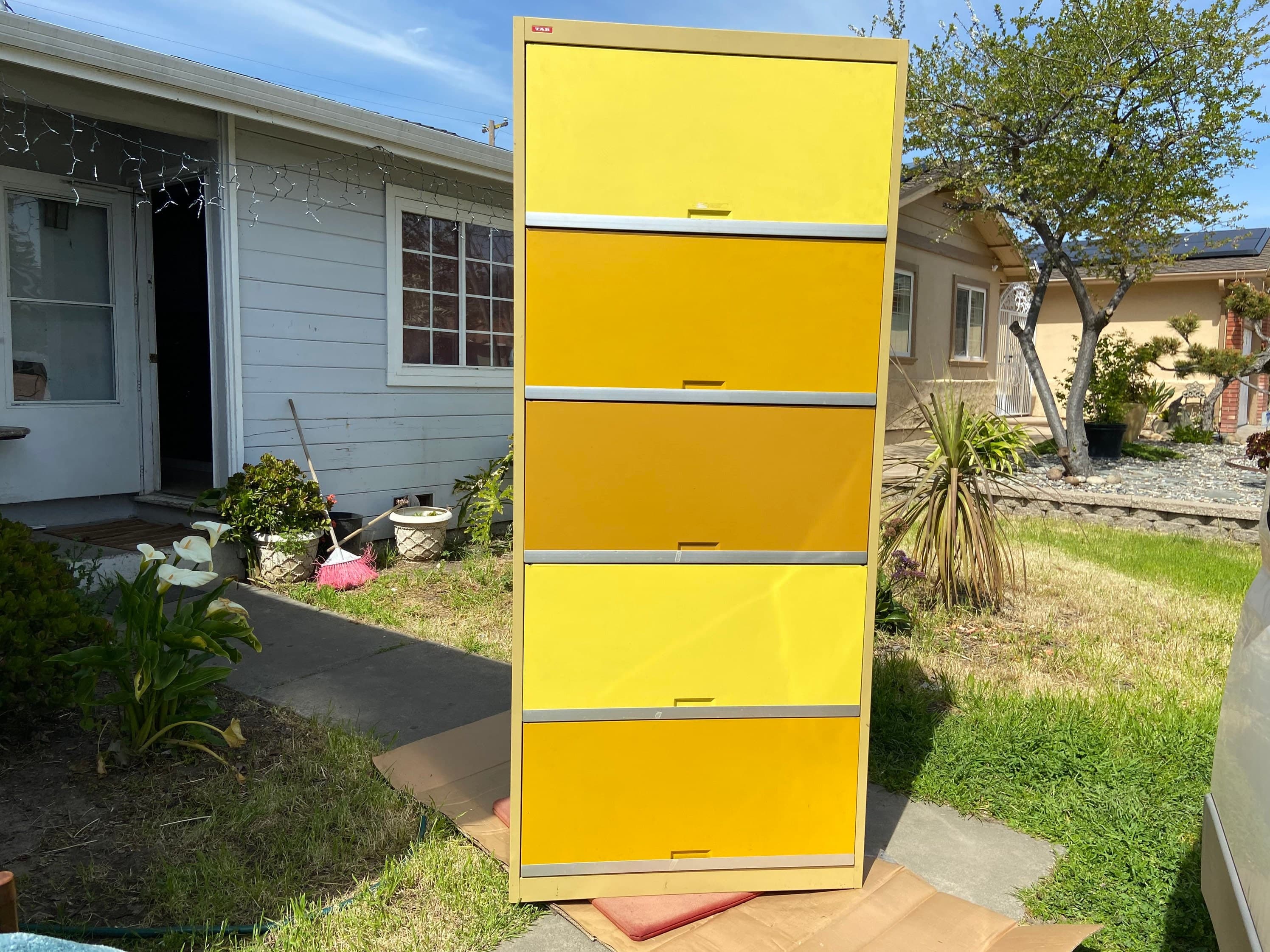 Tab vintage mid century modern metal industrial barrister bookcase style metal cabinet. - Thumbnail 5