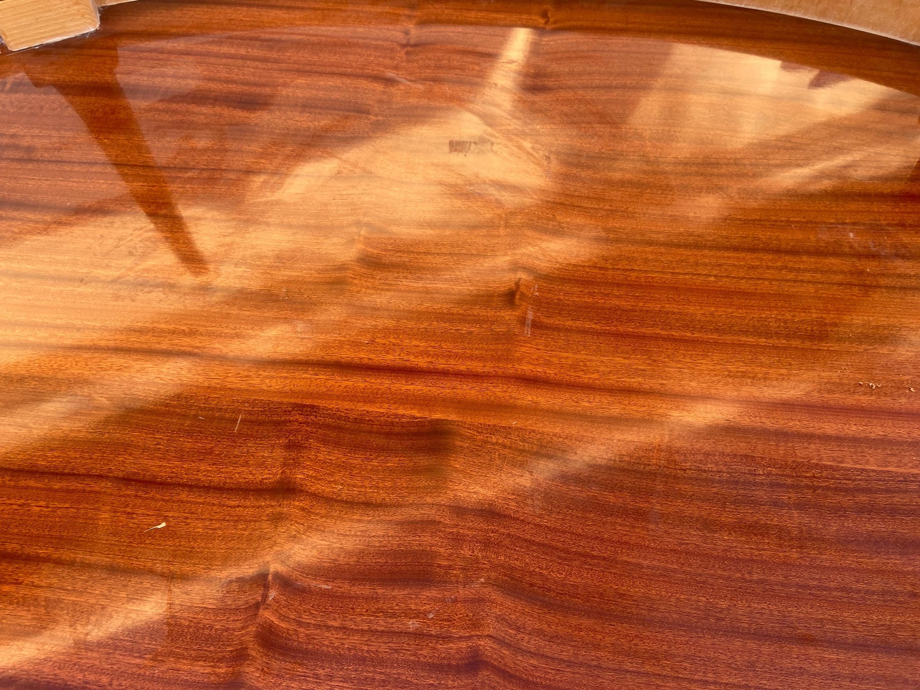 Vintage mid century modern inlaid Italian oval coffee table - Thumbnail 7