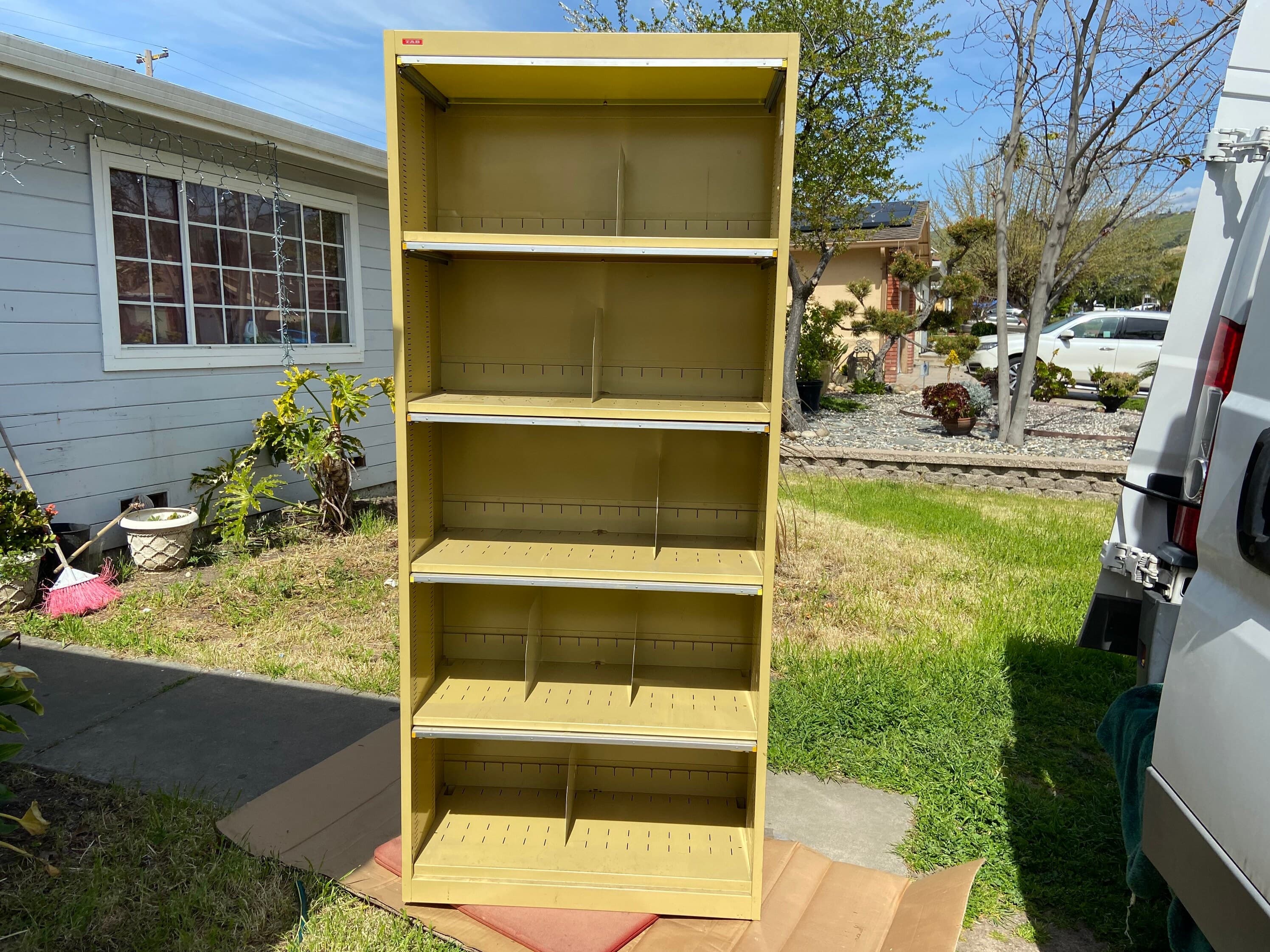 Tab vintage mid century modern metal industrial barrister bookcase style metal cabinet. - Thumbnail 7
