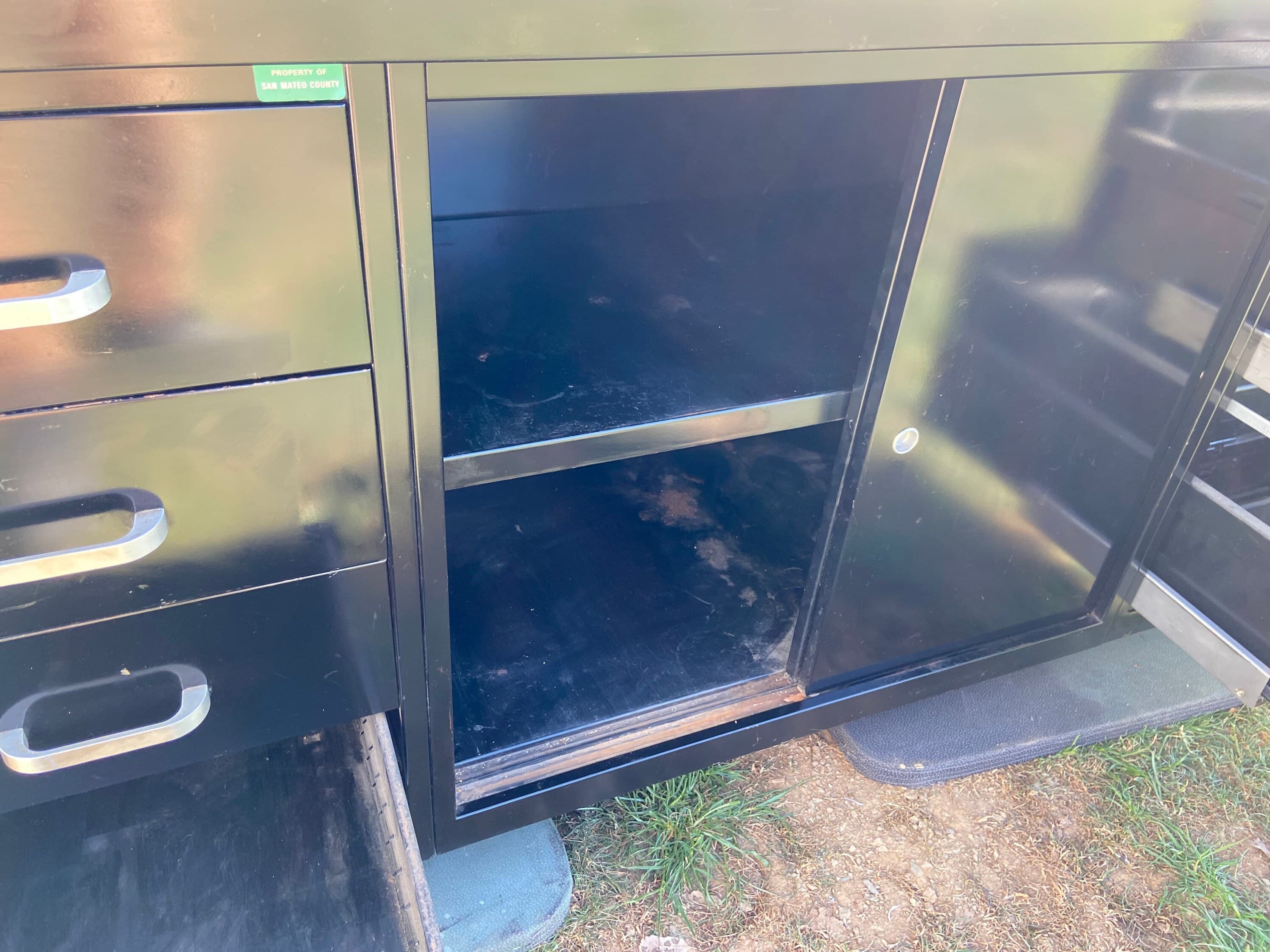 Vintage metal credenza sideboard storage cabinet - Thumbnail 8