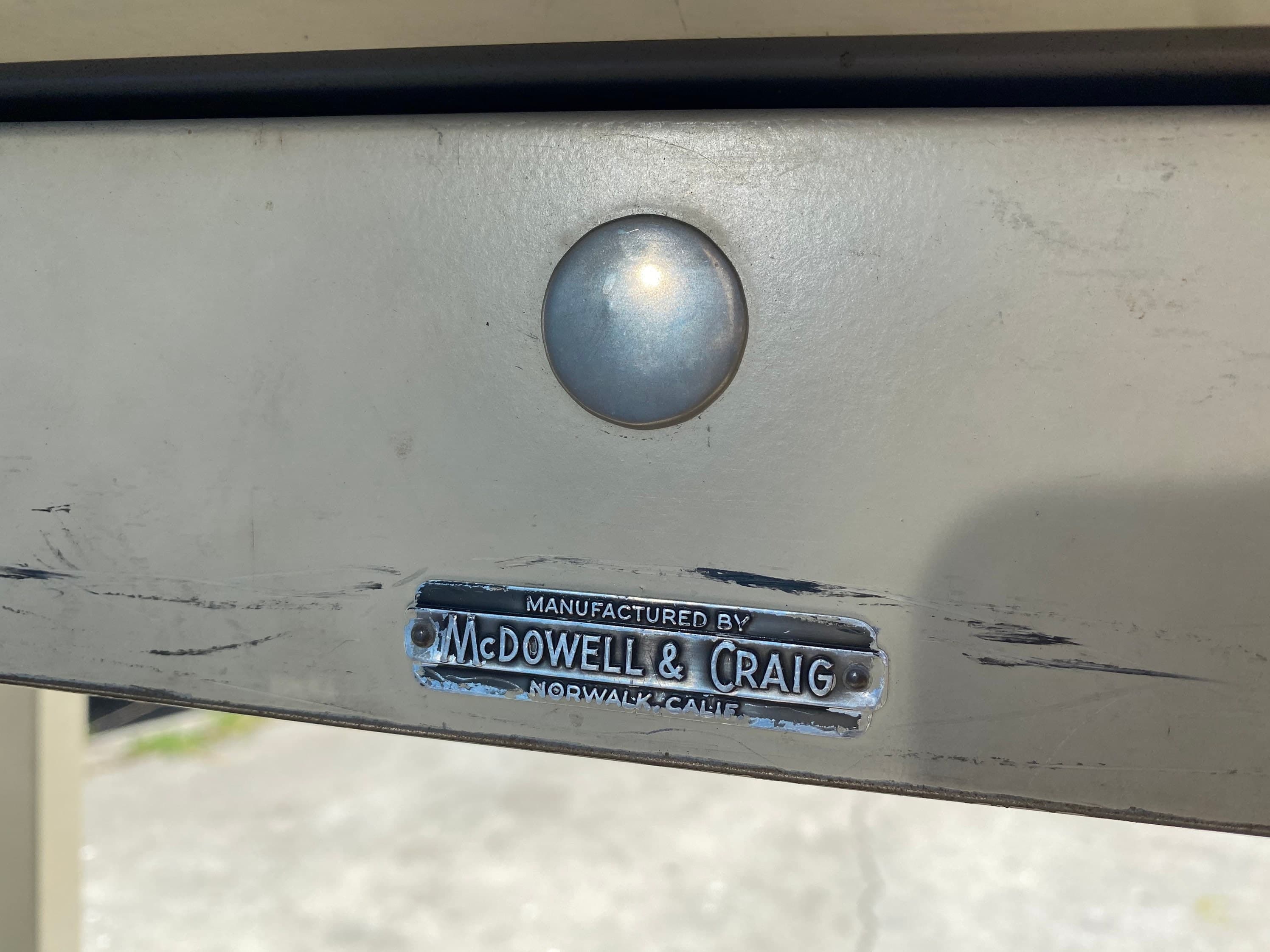 McDowell and Craig vintage metal tanker desk table - Thumbnail 9