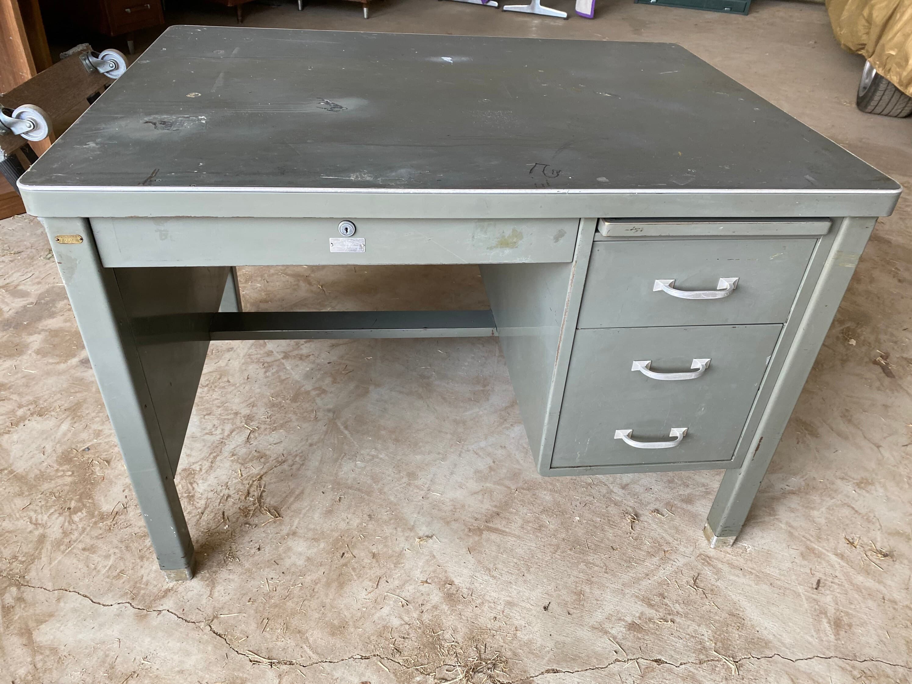 General fireproofing company vintage metal tanker desk - Thumbnail 3