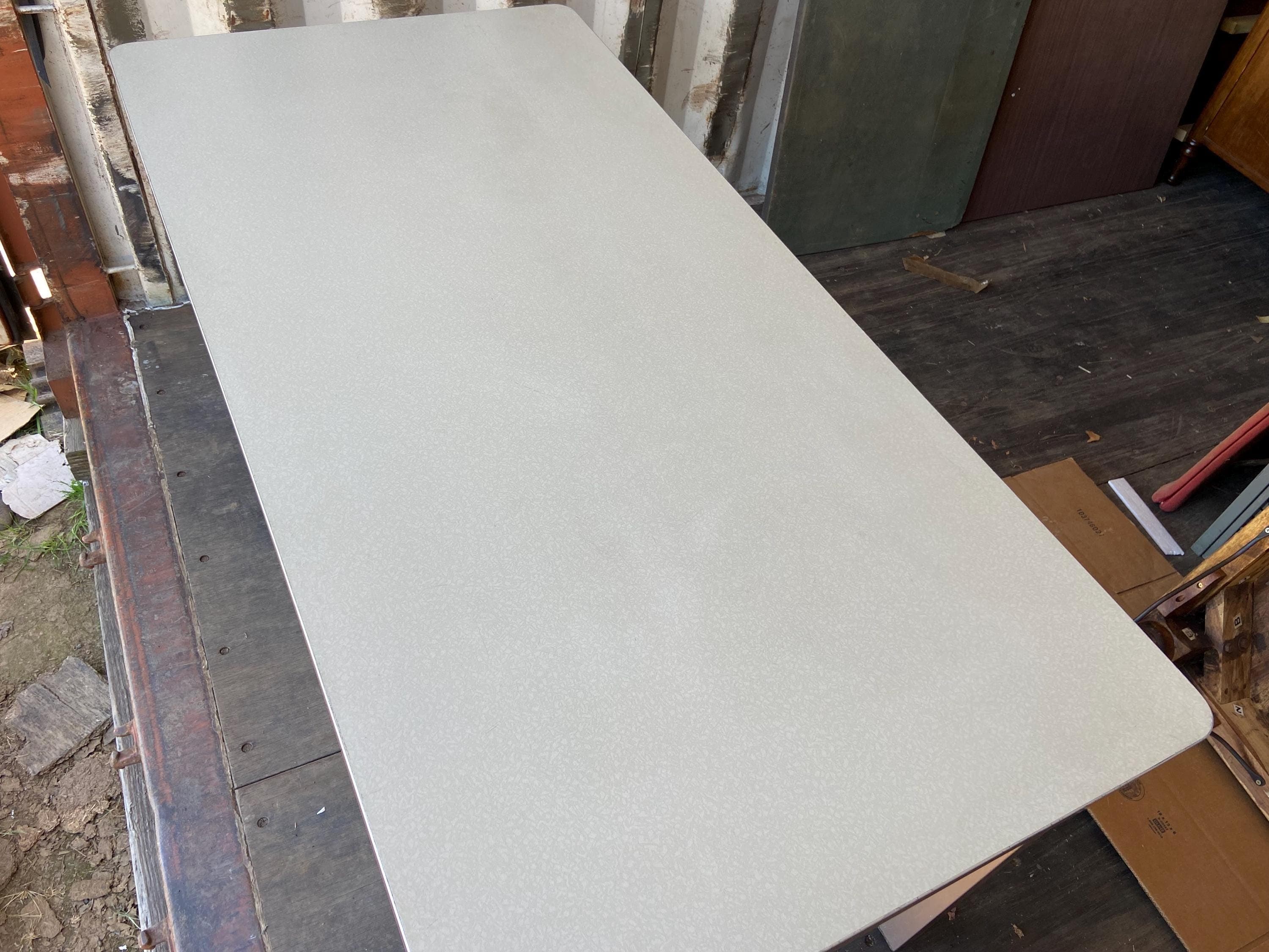 McDowell & Craig vintage mid century modern metal tanker desk - Thumbnail 7