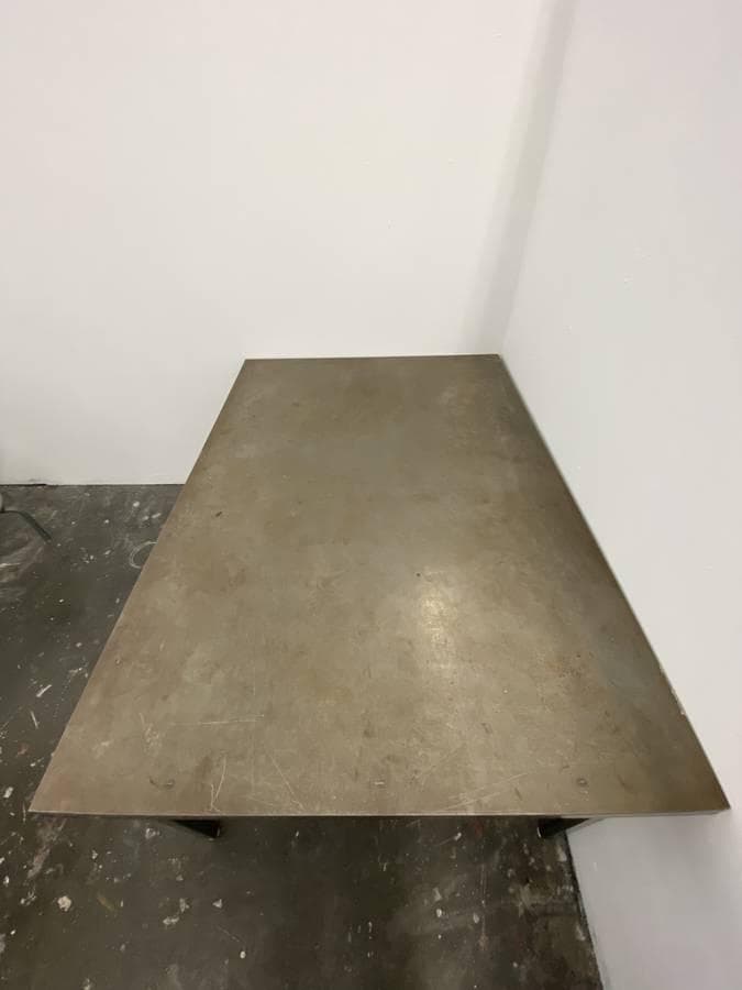 modern steel industrial metal kitchen conference table - Thumbnail 4