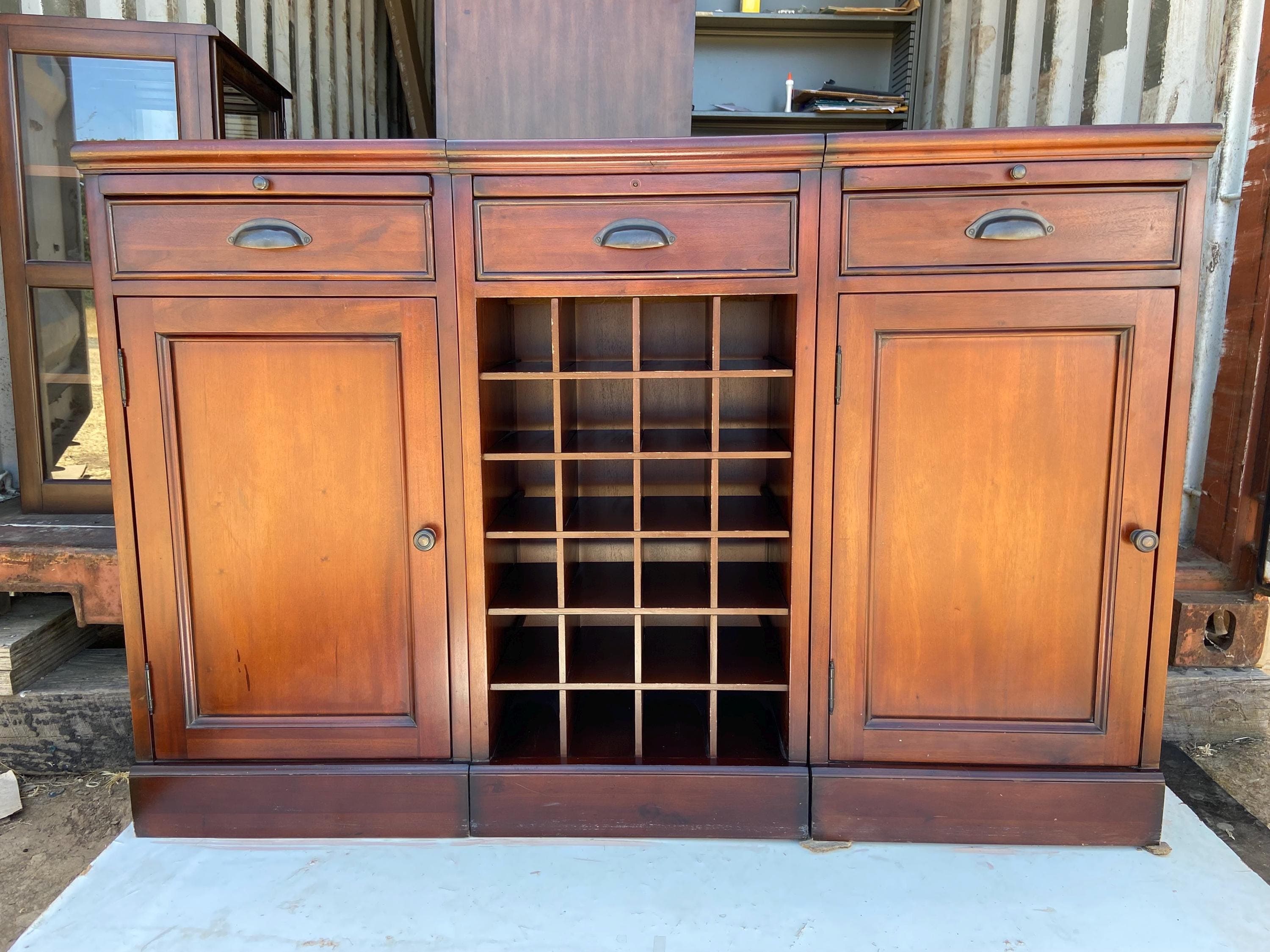 pottery parm sideboard buffet credenza wine bottle storage cabinet bar cabinet - Image 1