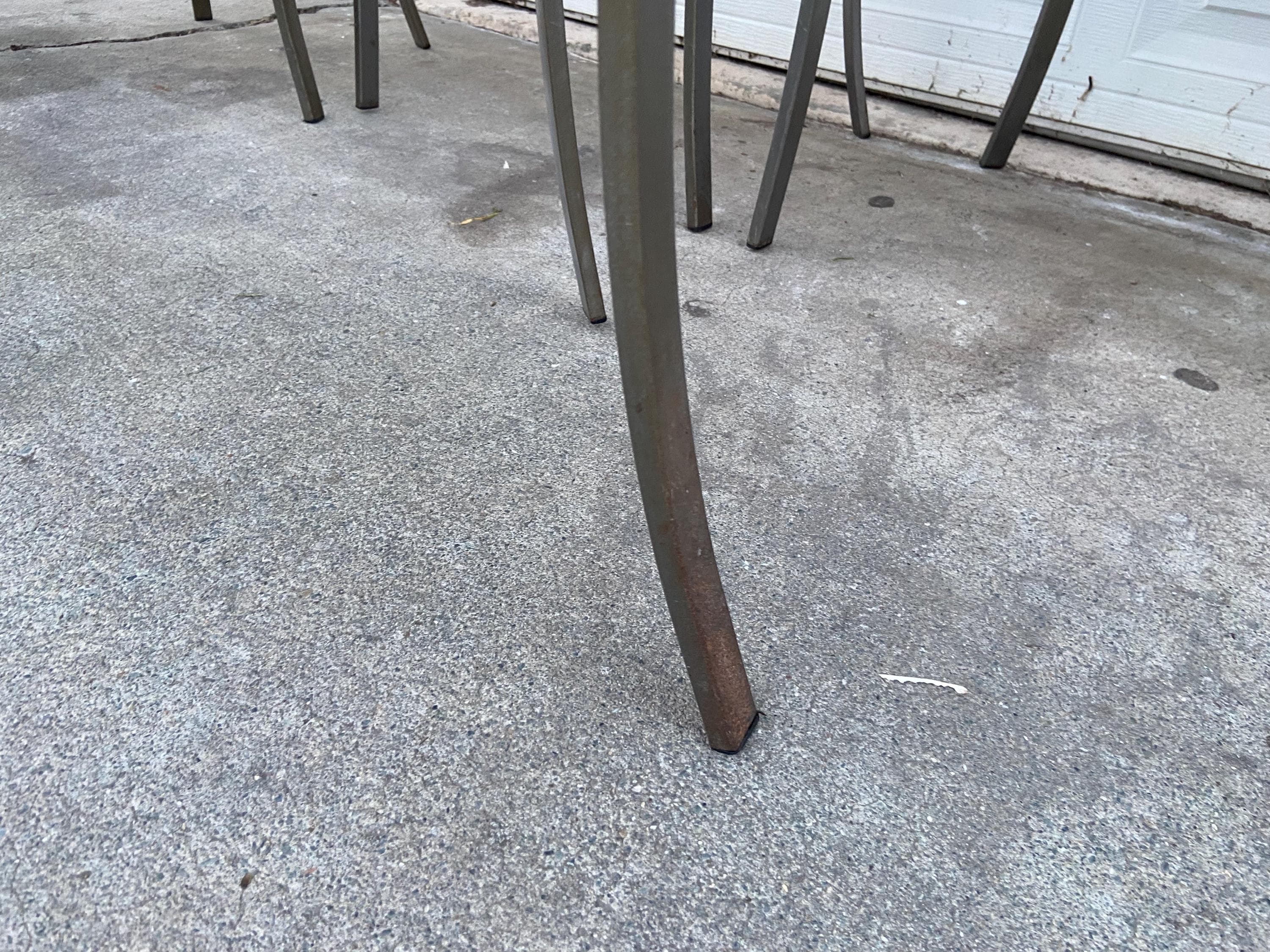 Vintage mid Century Modern Shaver Howard Slatted Steel Back Dining chairs set of 6 - Thumbnail 6