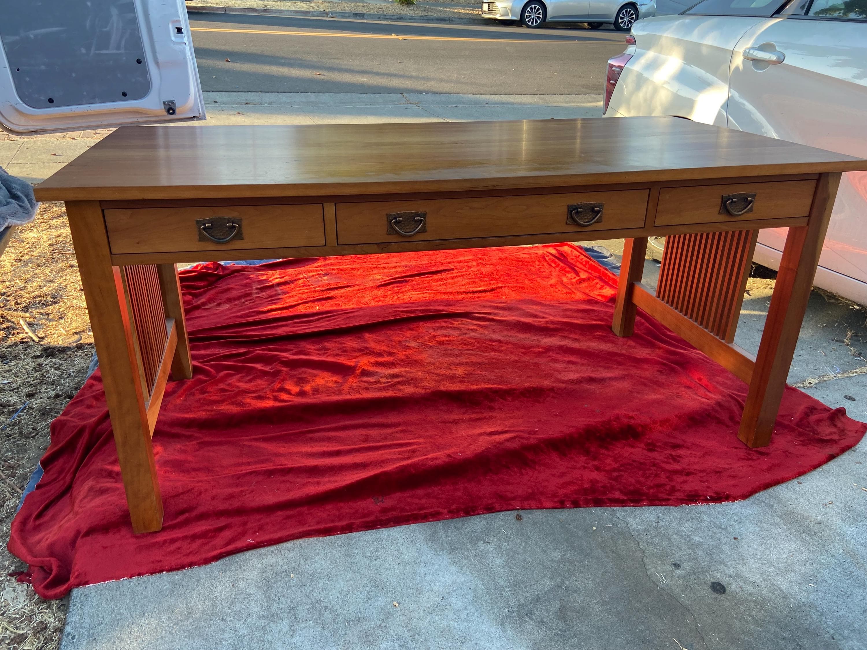 Srickley mission oak arts and crafts library desk table - Thumbnail 3