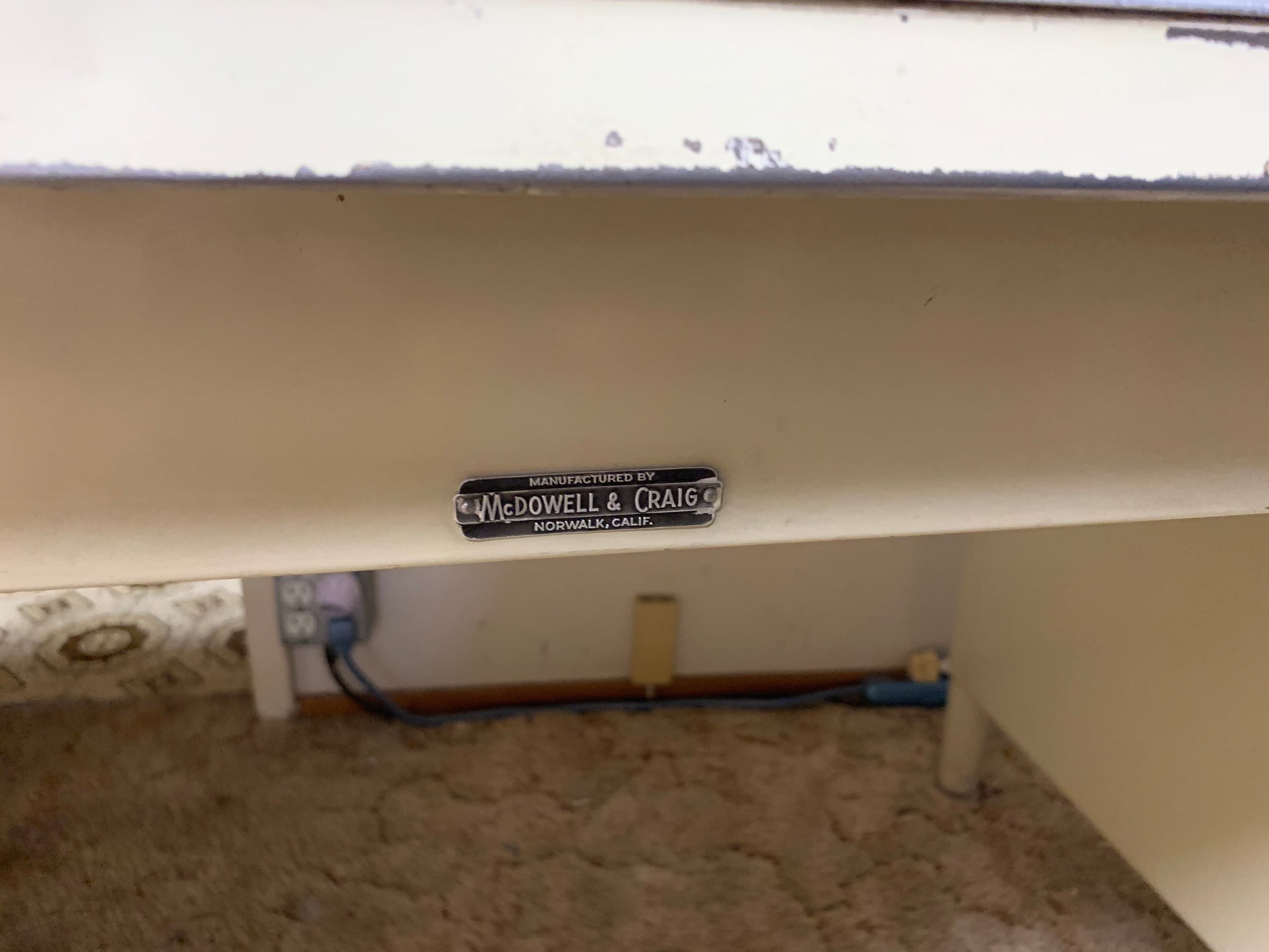 McDowell and Craig vintage metal tanker desk table - Thumbnail 8