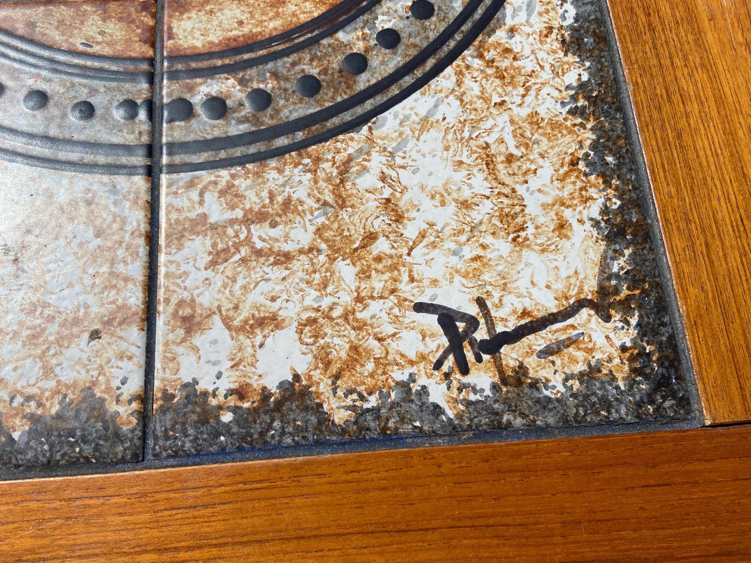 vintage mid century modern gangso mobler drop leaf tile top dining table - Thumbnail 10