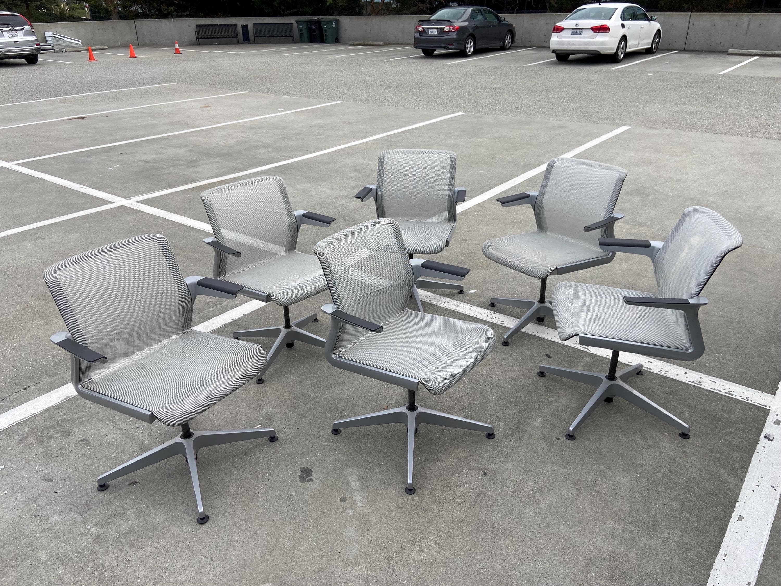 vintage modern Allsteel clarity lounge chair set of 6 some scuffs and marks - Image 1