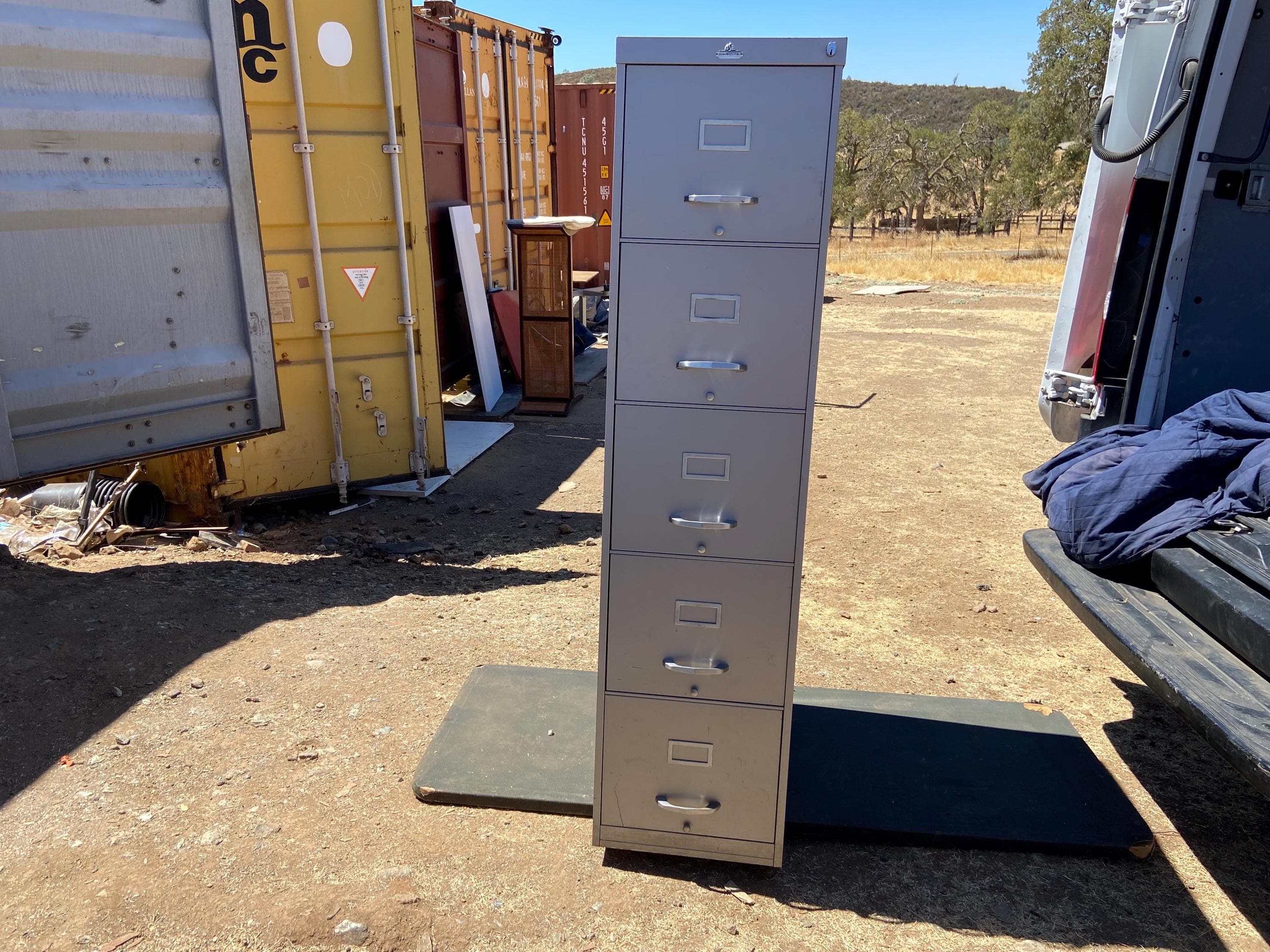 vintage mid century modern allsteel 5 drawer filling cabinet. - Image 1