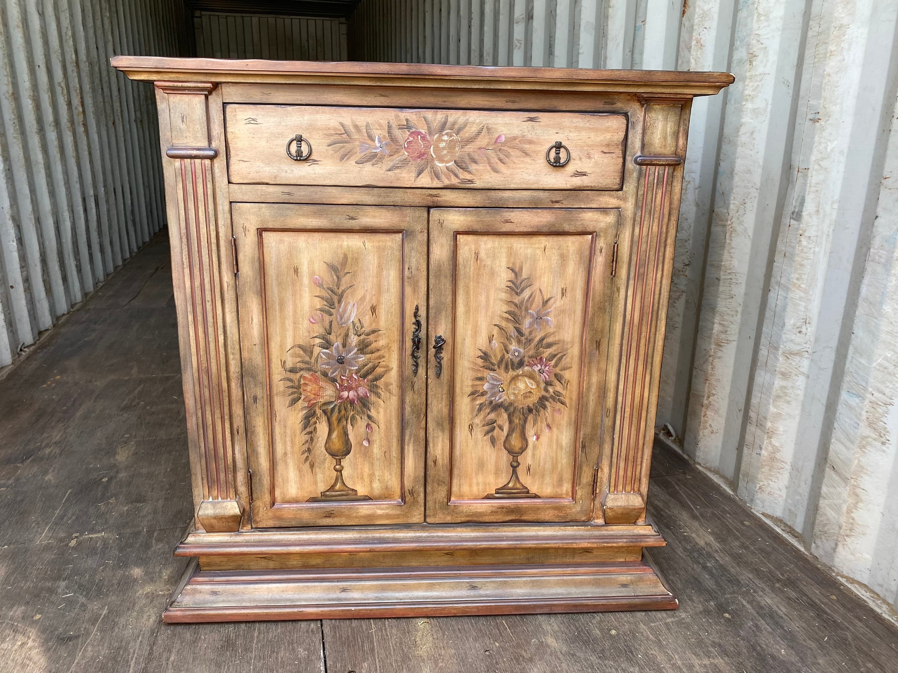 Vintage wine cabinet with storage - Image 1