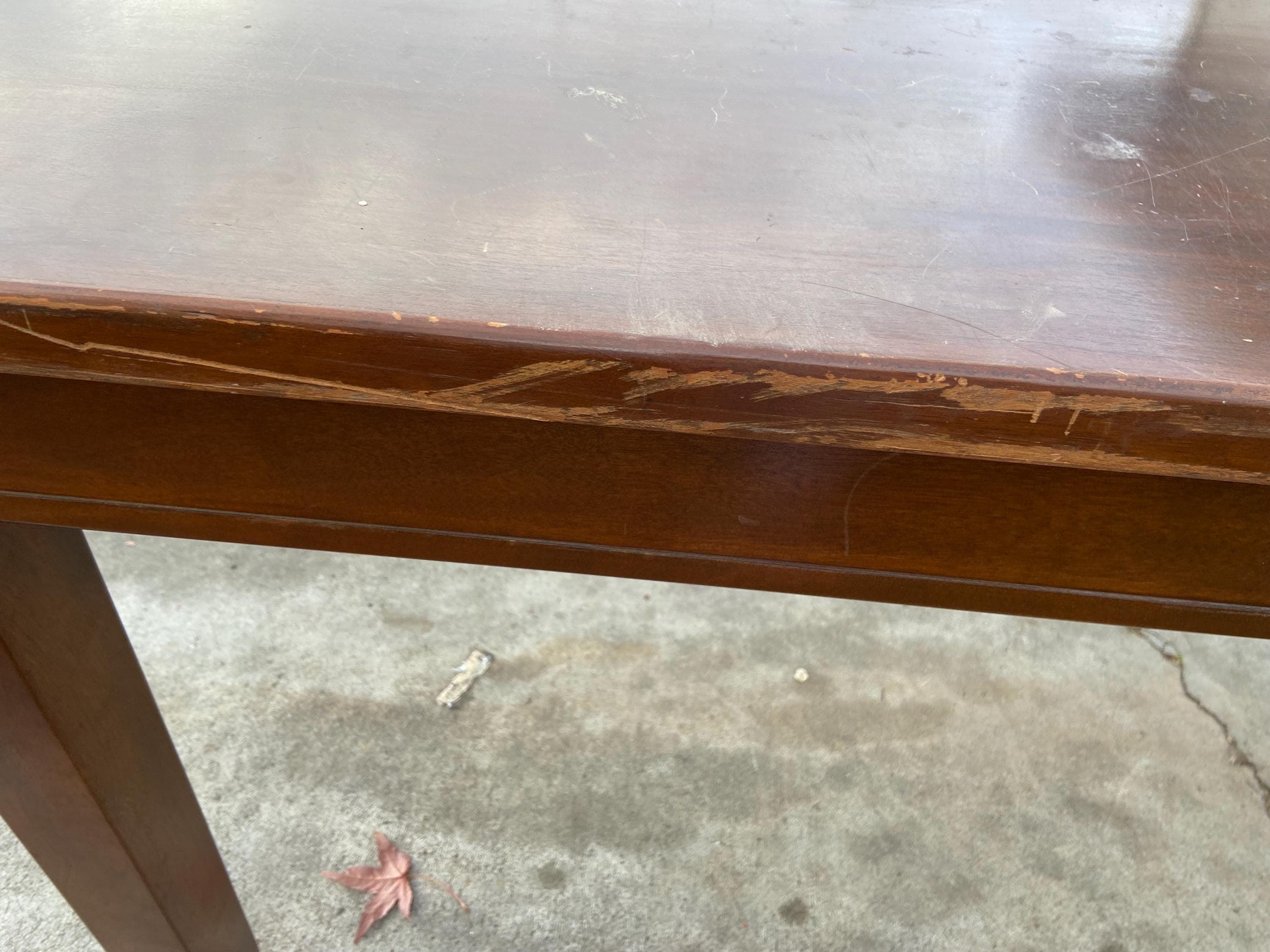 Antique Vintage Oak Library Teachers Arts & Crafts Desk Table - Thumbnail 8