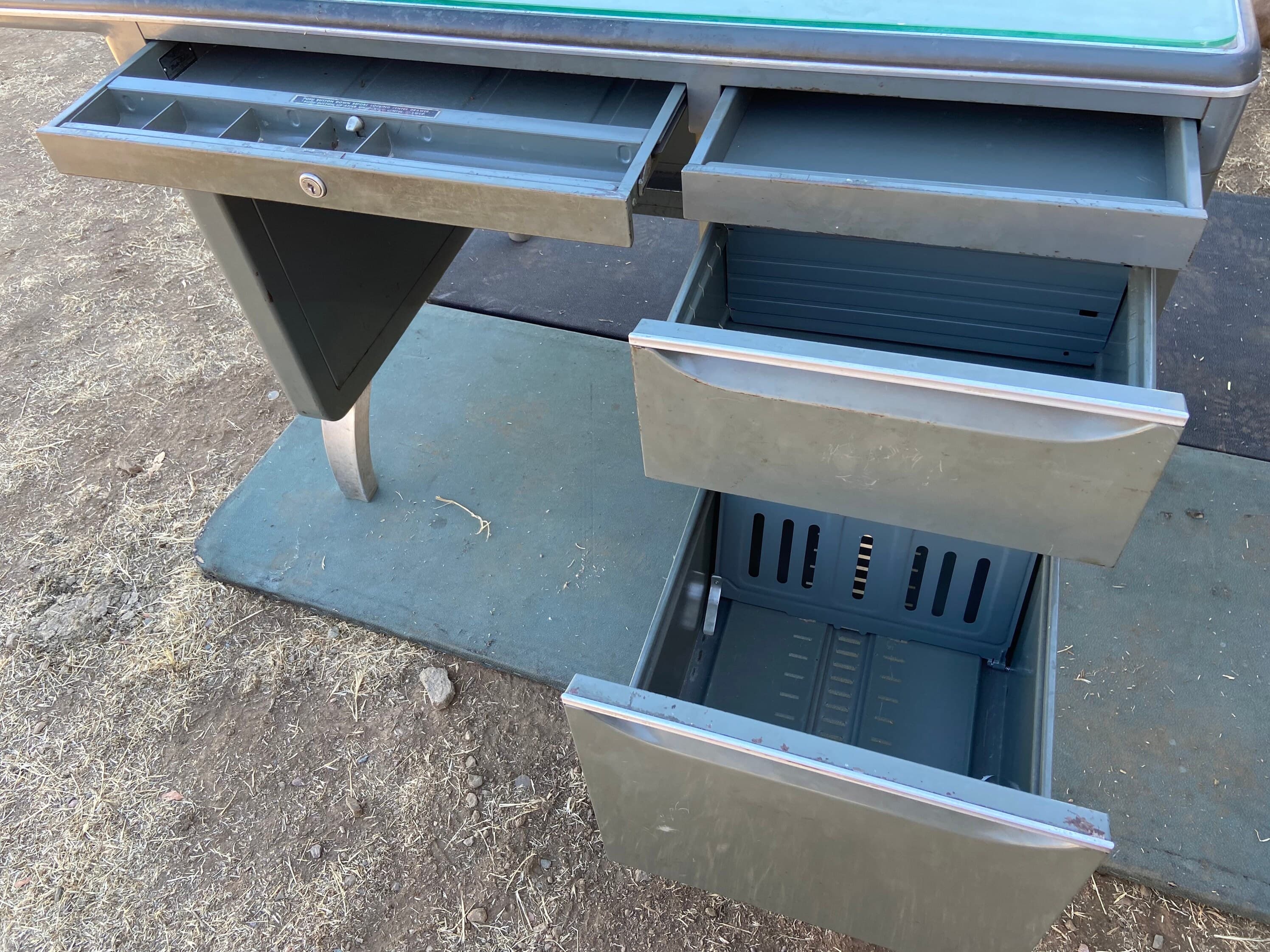 General fireproofing company vintage metal tanker desk - Thumbnail 3