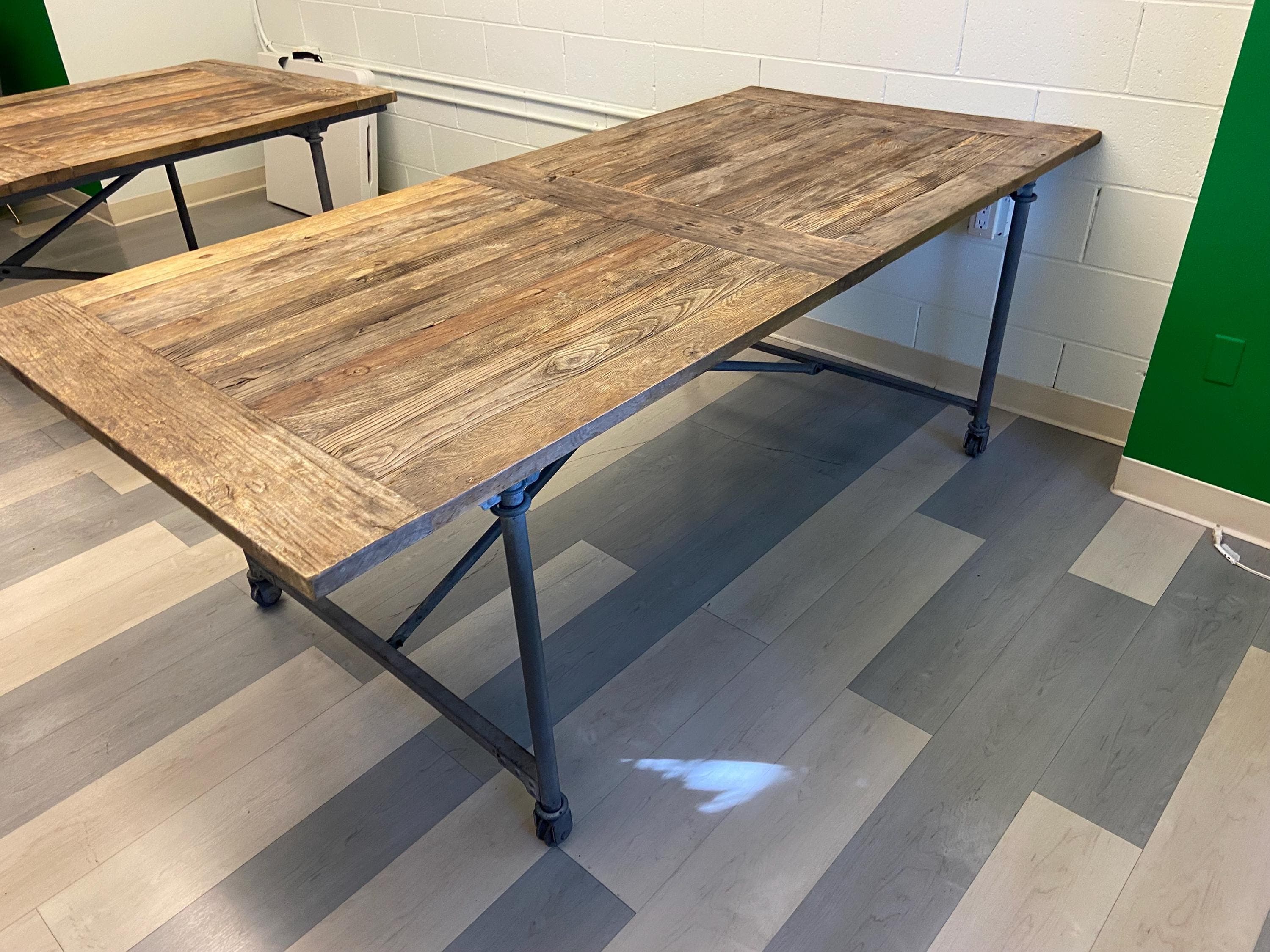 Restoration Hardware reclaimed wood dining kitchen conference room table - Thumbnail 7