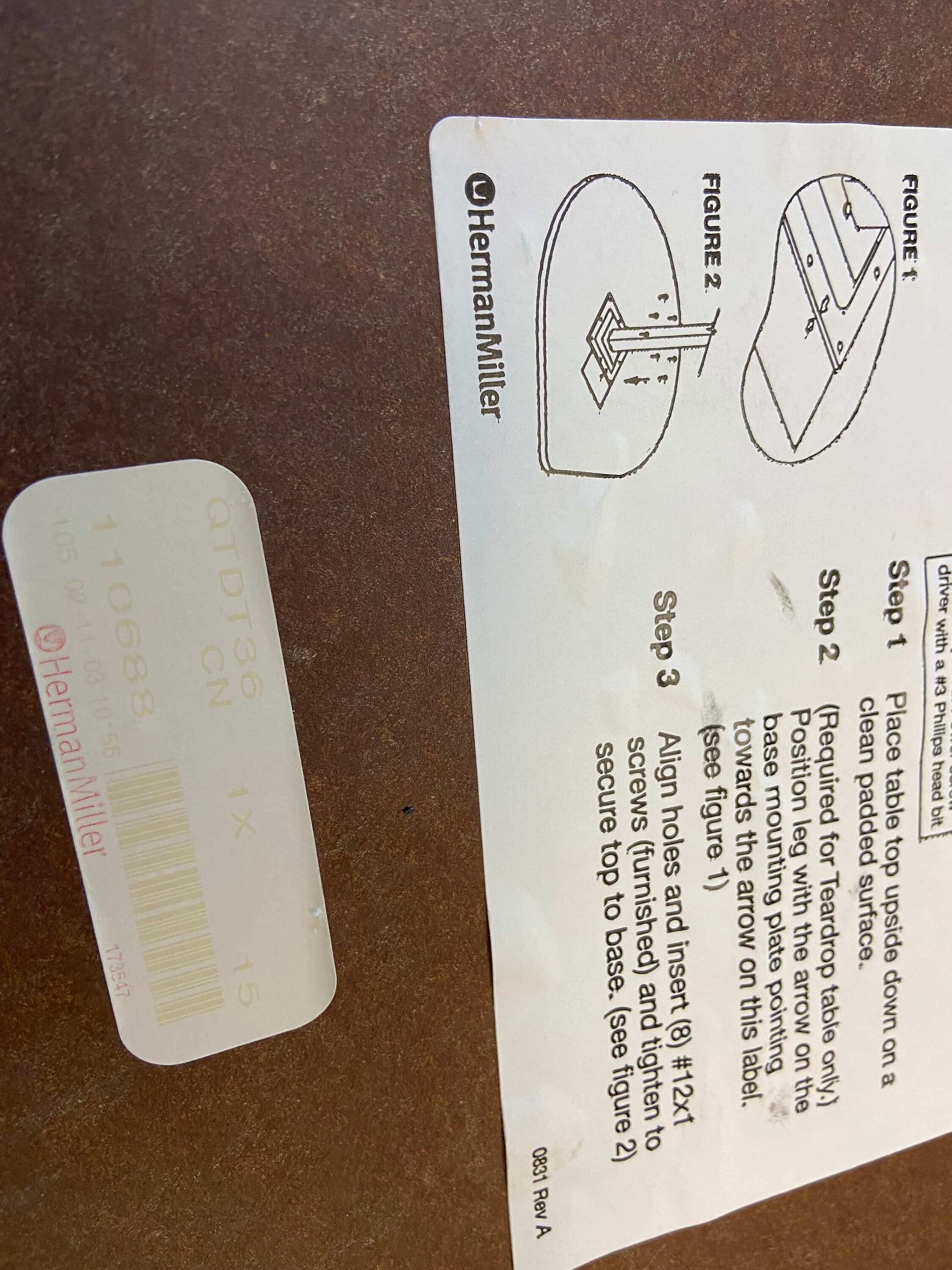 Herman miller tear shaped rolling table - Thumbnail 3