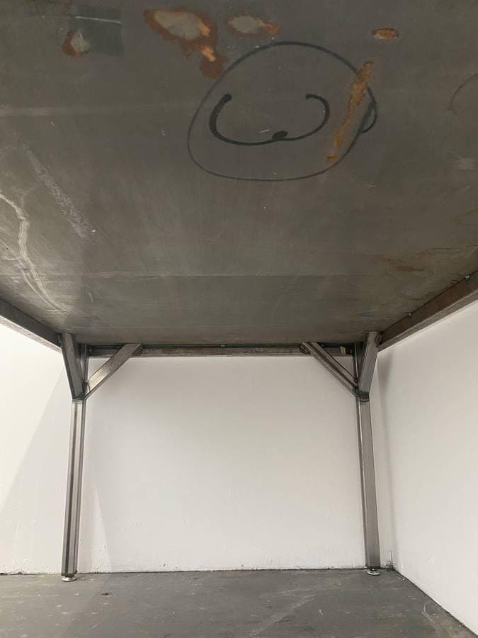 modern steel industrial metal kitchen conference table - Thumbnail 3