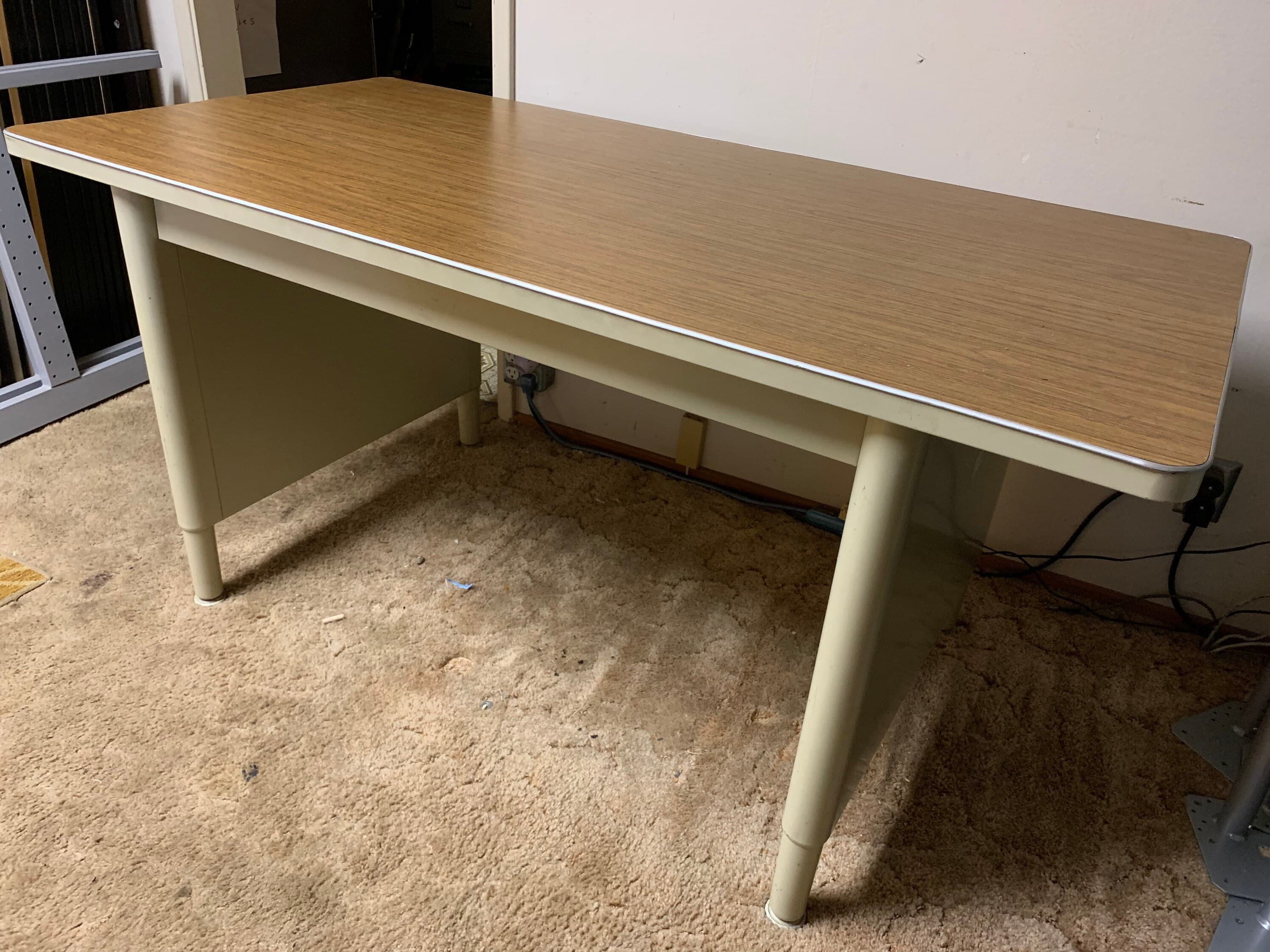 McDowell and Craig vintage metal tanker desk table - Thumbnail 2