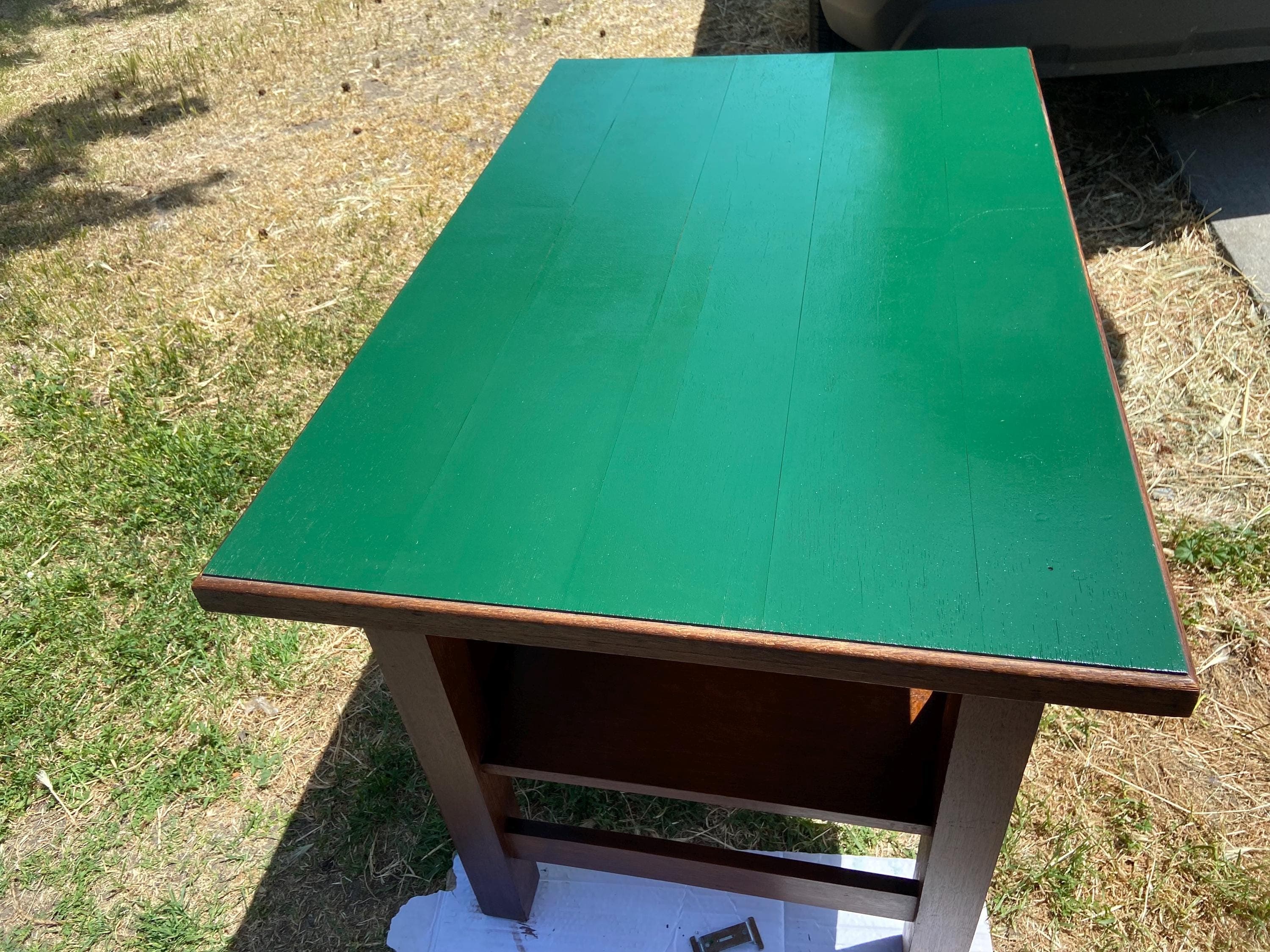 antique arts & crafts mission oak library desk Stickley brothers style - Thumbnail 9