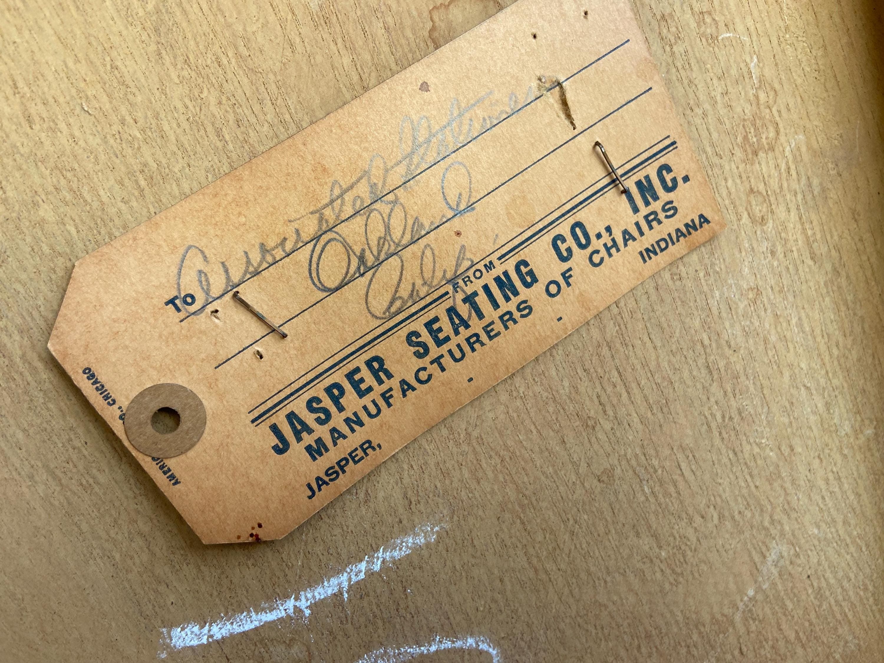 Antique Jasper Furniture Seating Bankers Golden Oak Chair Set Of 7 - Thumbnail 8