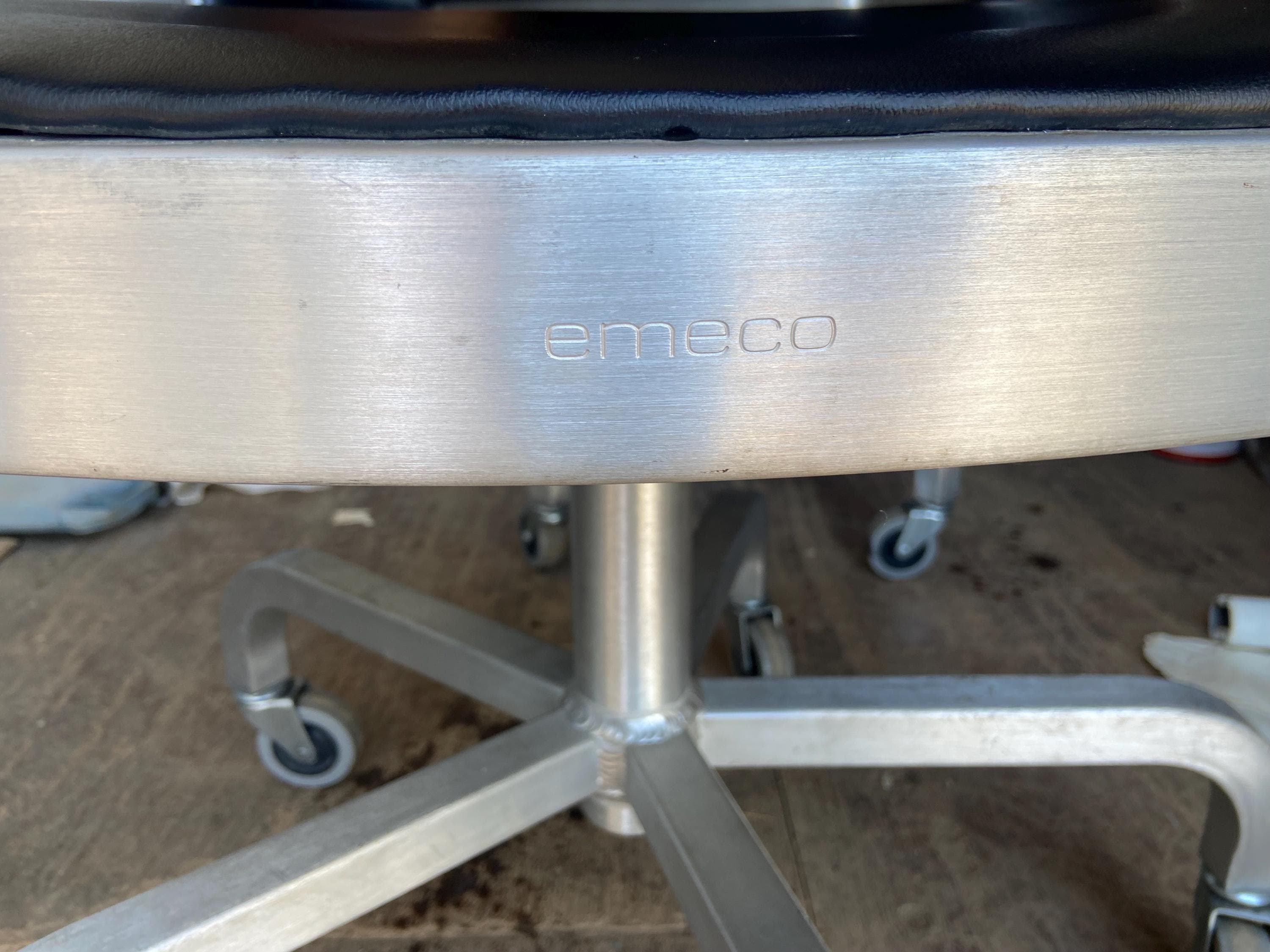 emeco navy swivel aluminum desk leather chair - Thumbnail 9