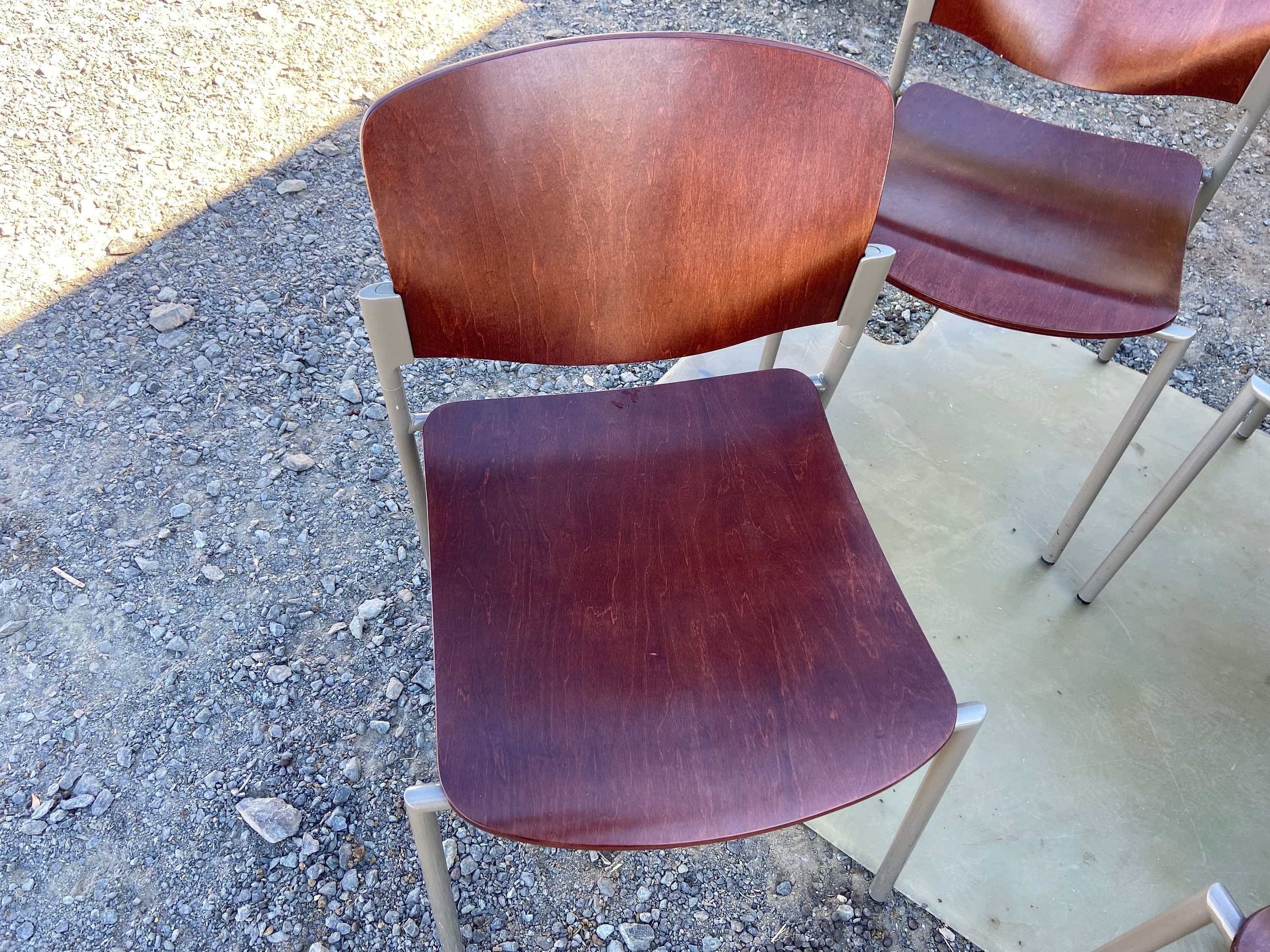 Modern bent plywood dining chairs - Thumbnail 5