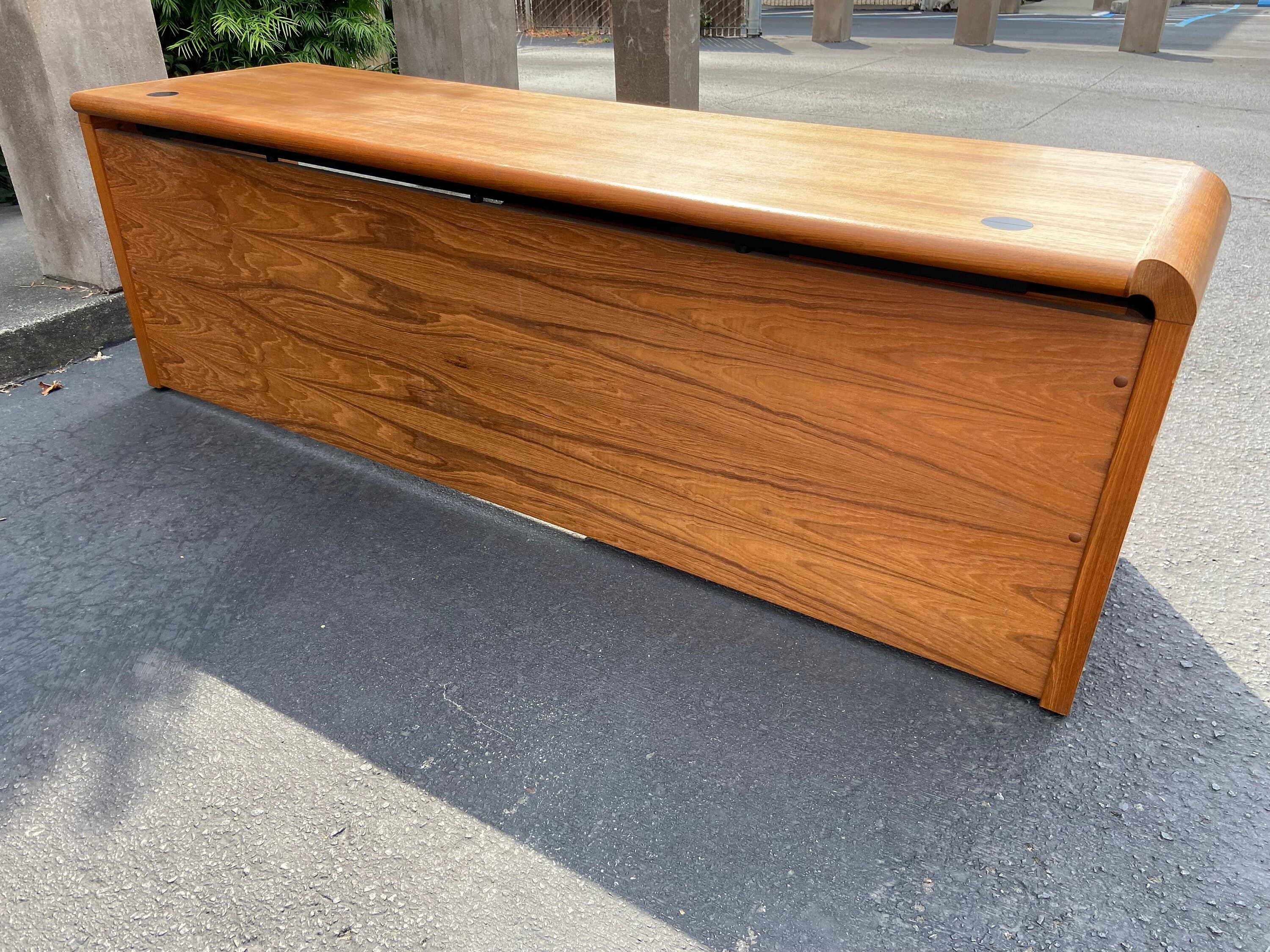 Vintage danish teak style oak credenza - Thumbnail 9
