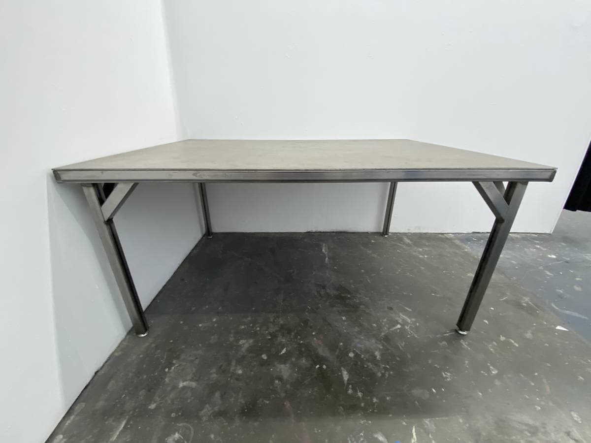 modern steel industrial metal kitchen conference table - Image 1