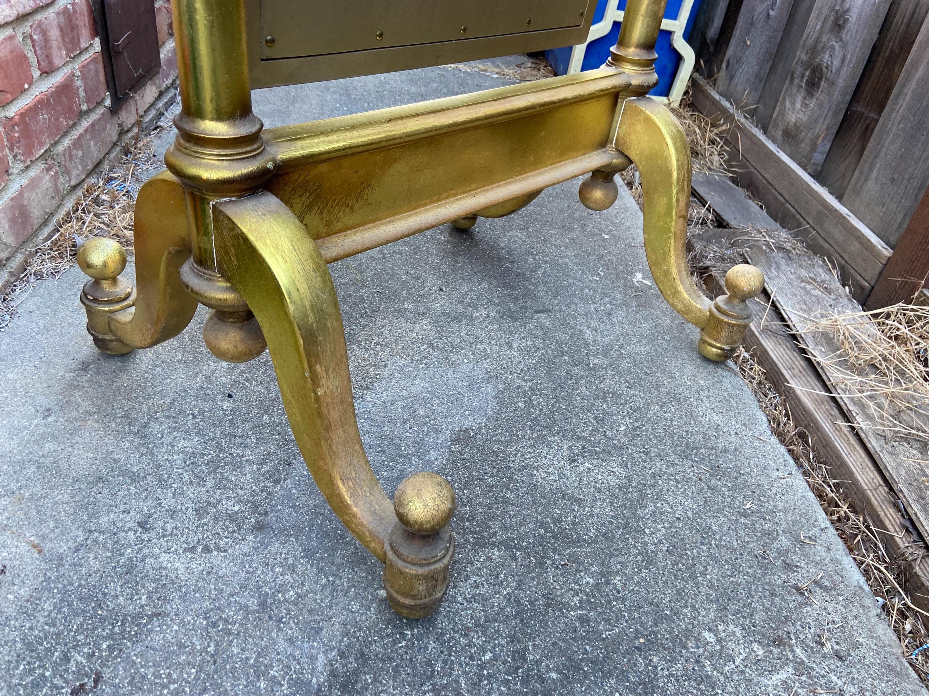 Vintage Mid Century Modern Hollywood Regency Giltwood Cheval Gold Mirror - Thumbnail 8