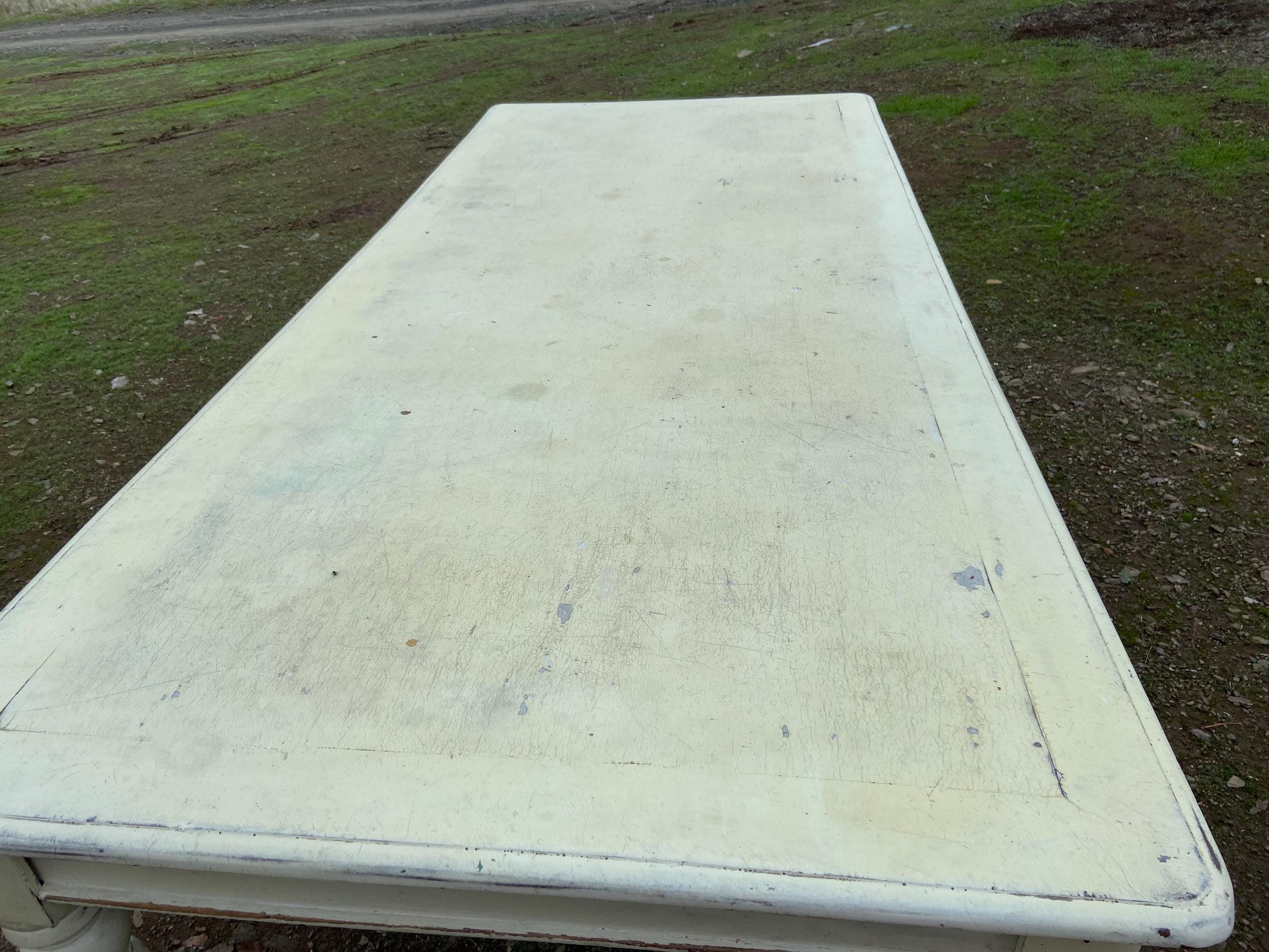 Antique Rustic Pine Farmhouse Shabby  Chick Dining Room Kitchen Table - Thumbnail 10