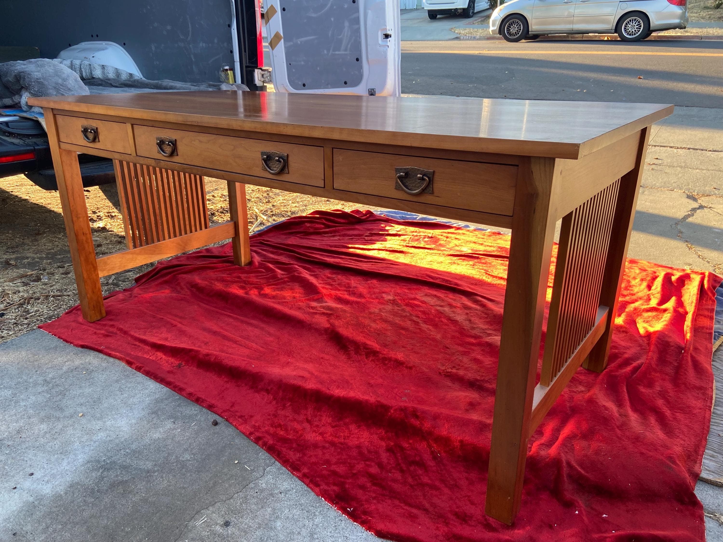 Srickley mission oak arts and crafts library desk table - Thumbnail 6